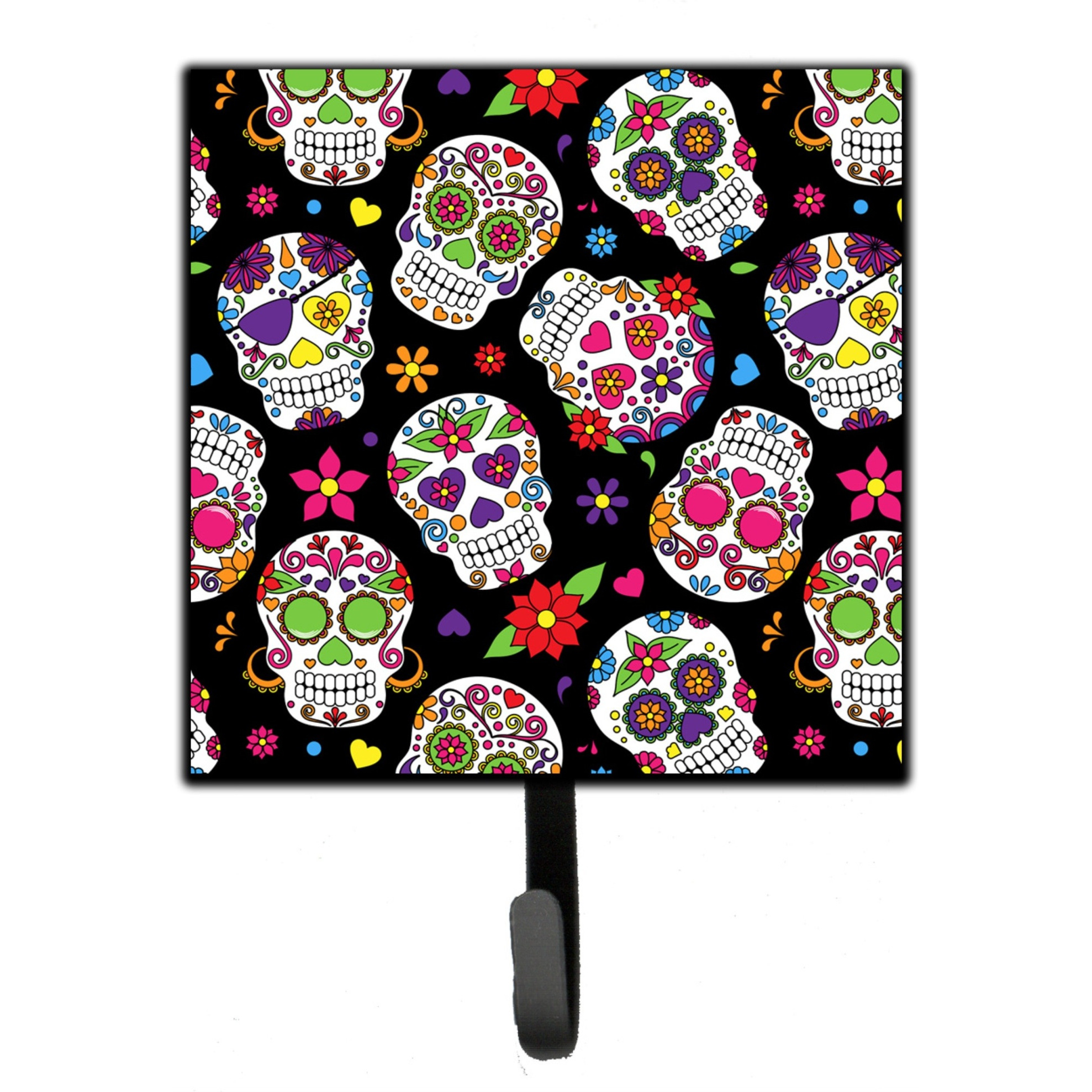&quotCaroline's Treasures Day of the Dead Black Wall Hook, Small, Multicolor"