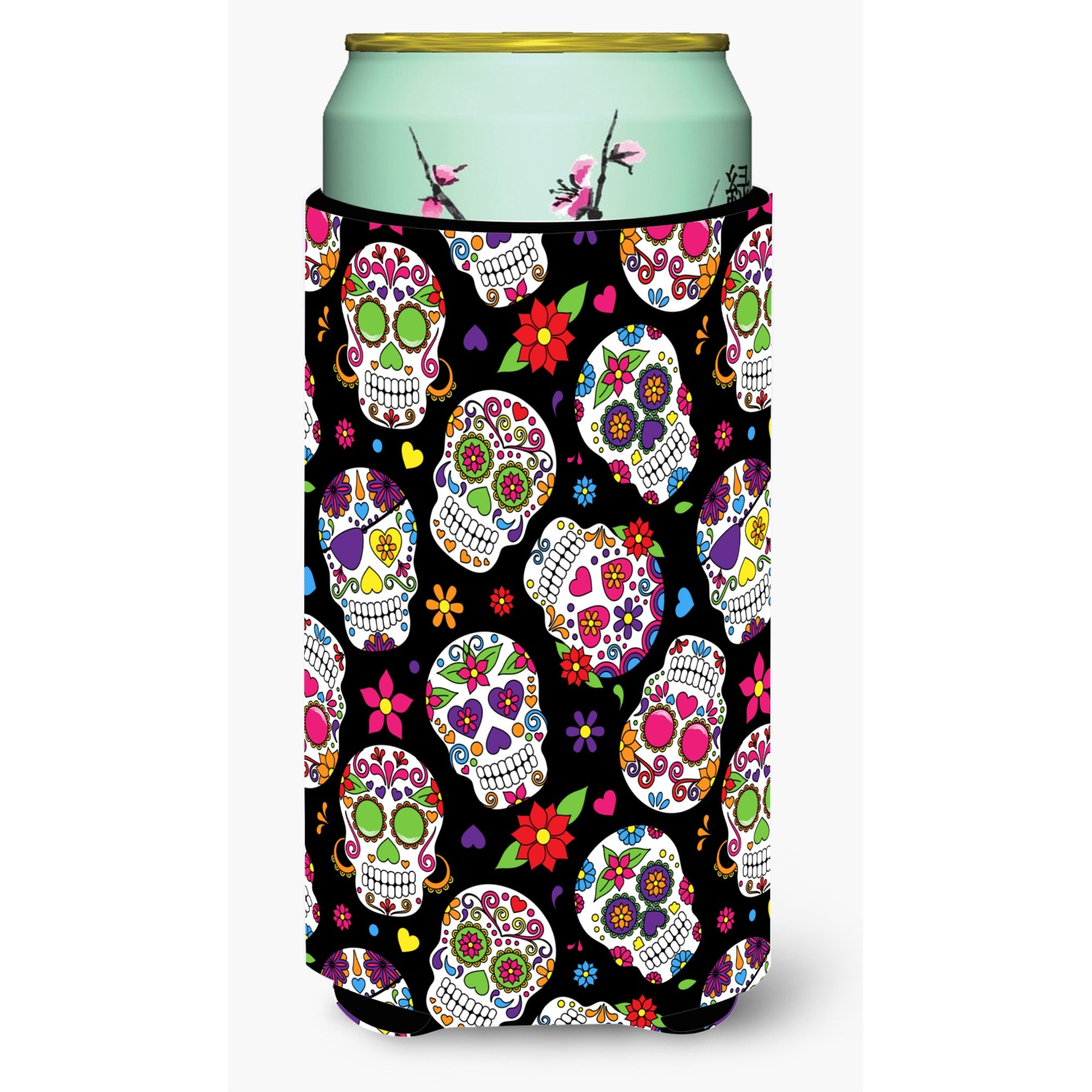 &quotCaroline's Treasures Day of The Dead black Tall Boy Beverage Insulator Hugger, Multicolor"