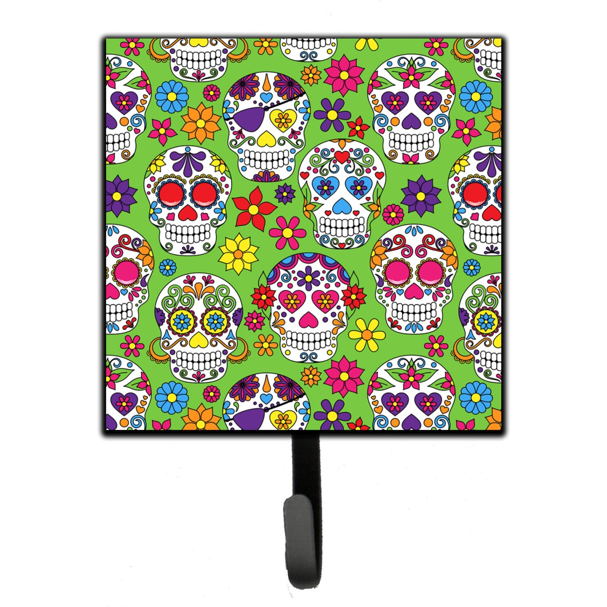 &quotCaroline's Treasures Day of the Dead Green Wall Hook, Small, Multicolor"