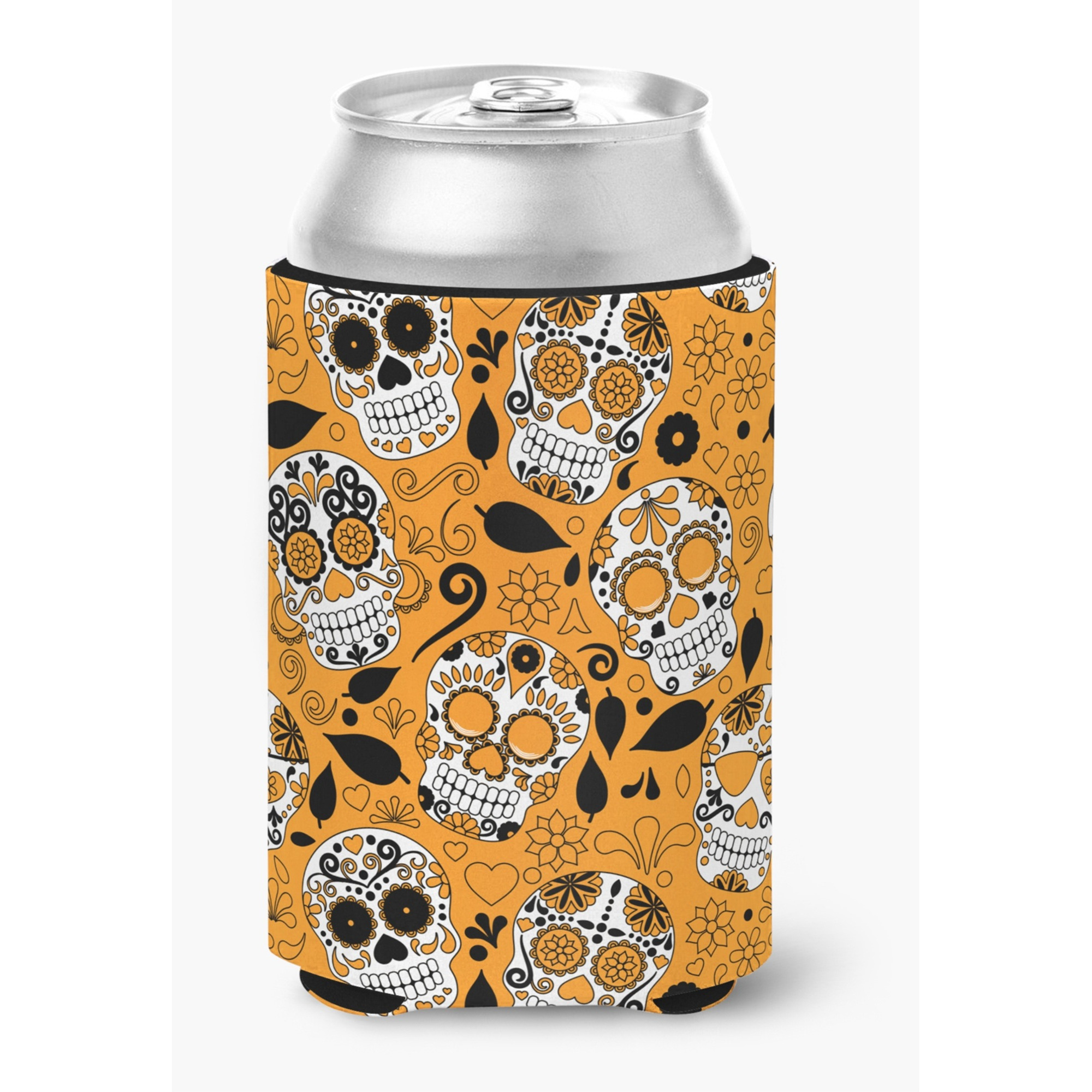 &quotCaroline's Treasures Day of The Dead Orange Can or Bottle Hugger, Can Hugger, Multicolor"
