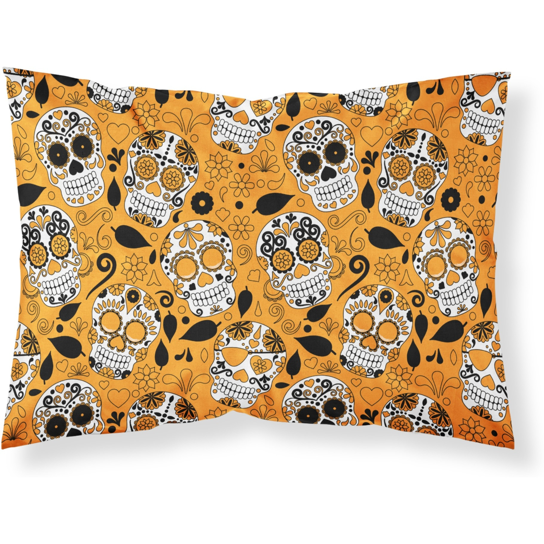 &quotCaroline's Treasures Day of the Dead Orange Pillowcase, Standard, Multicolor"