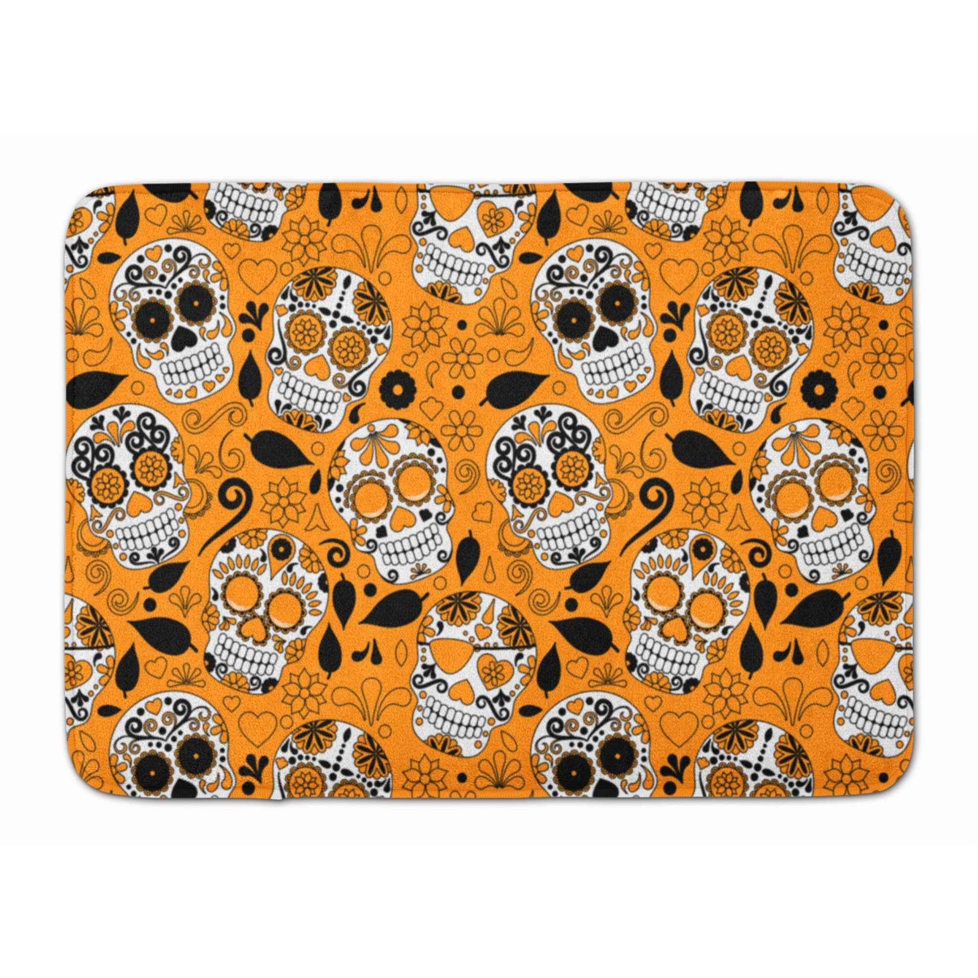 &quotCaroline's Treasures Day of the Dead Orange Floor Mat, 19"" x 27"", Multicolor"