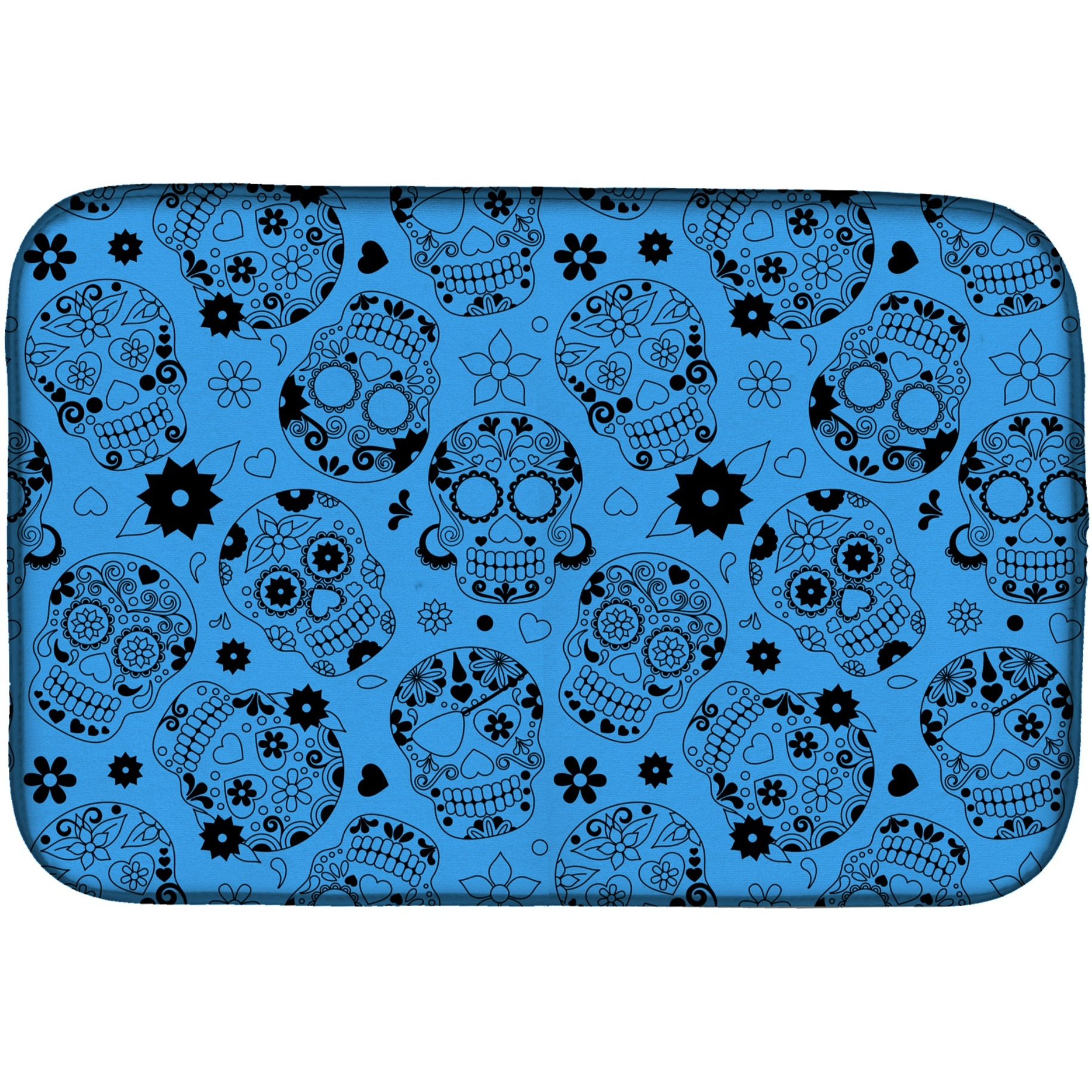 &quotCaroline's Treasures Day Of The Dead Red Dish Drying Mat, 14"" x 21"""