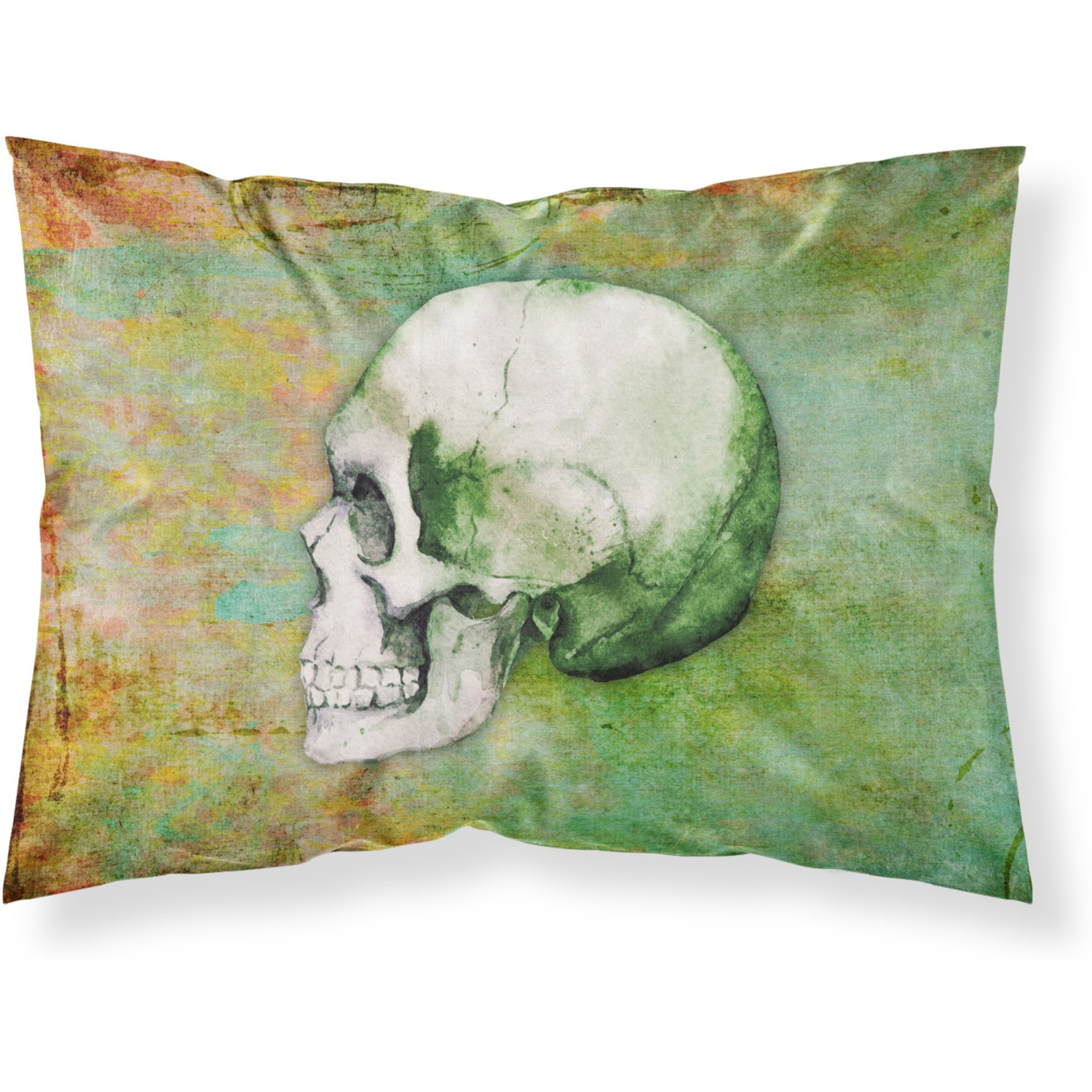 &quotCaroline's Treasures Day of the Dead Green Skull Pillowcase, Standard, Multicolor"