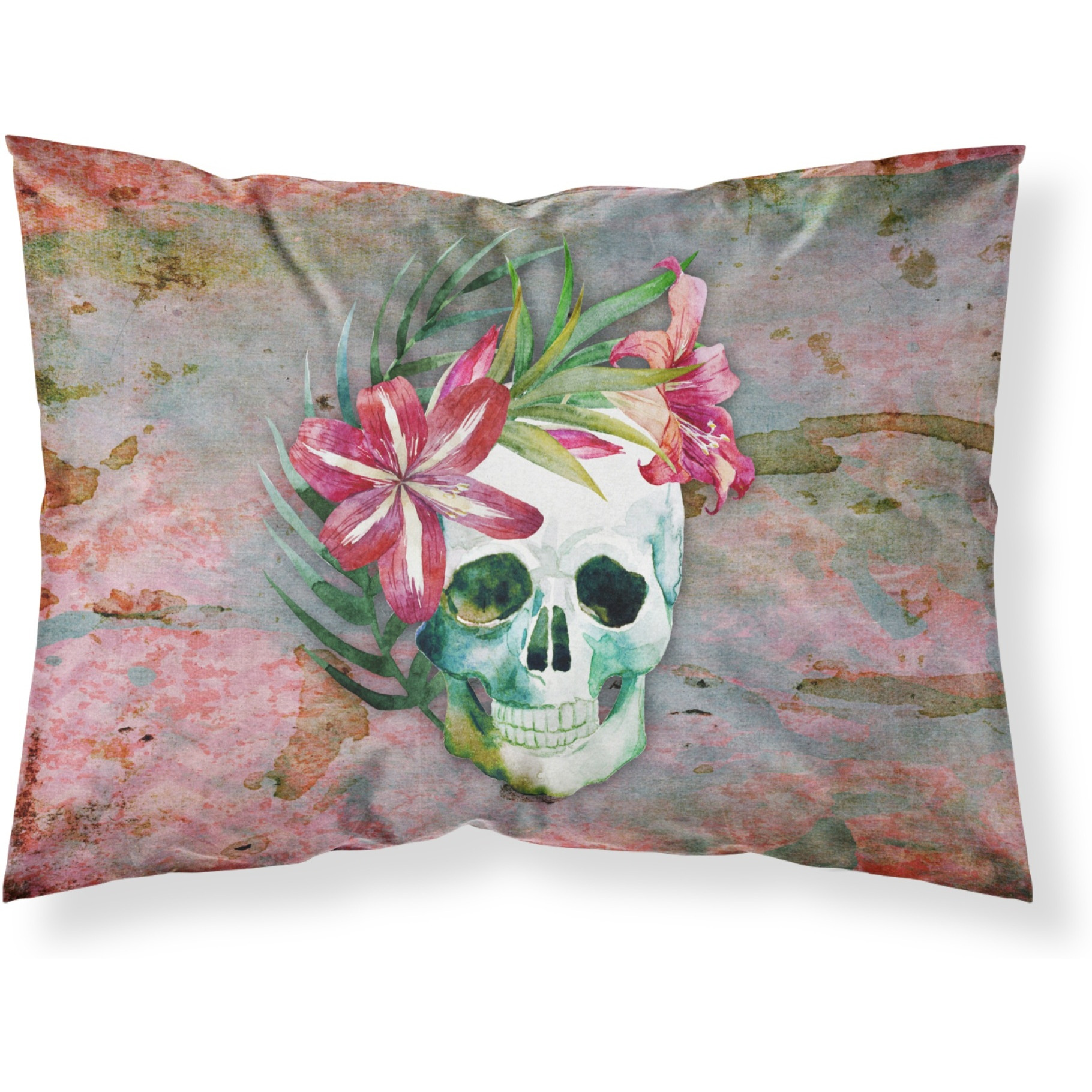 &quotCaroline's Treasures "&quotDay of the Dead Skull Flowers"" Printed, Polyester Envelope Closure pillowcase, Standard, Multicolor"