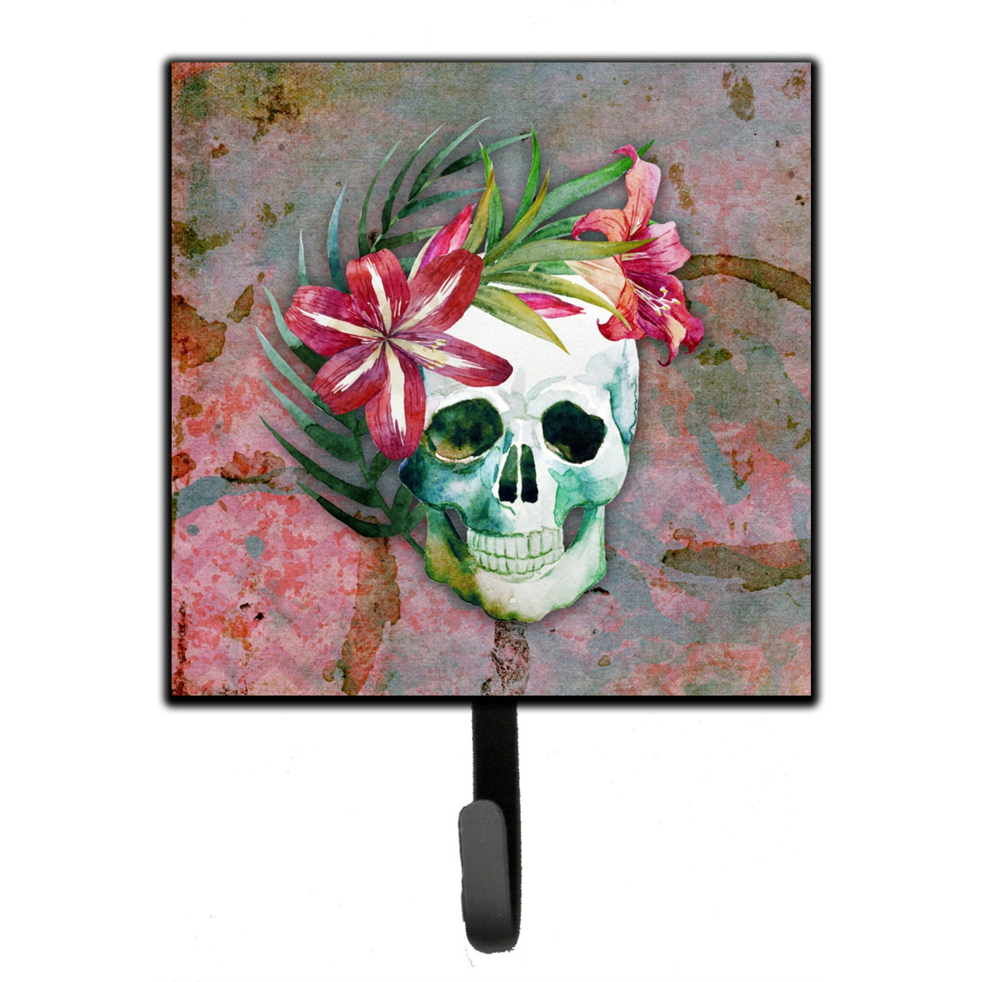 &quotCaroline's Treasures Day of the Dead Skull Flowers Wall Hook, Small, Multicolor"