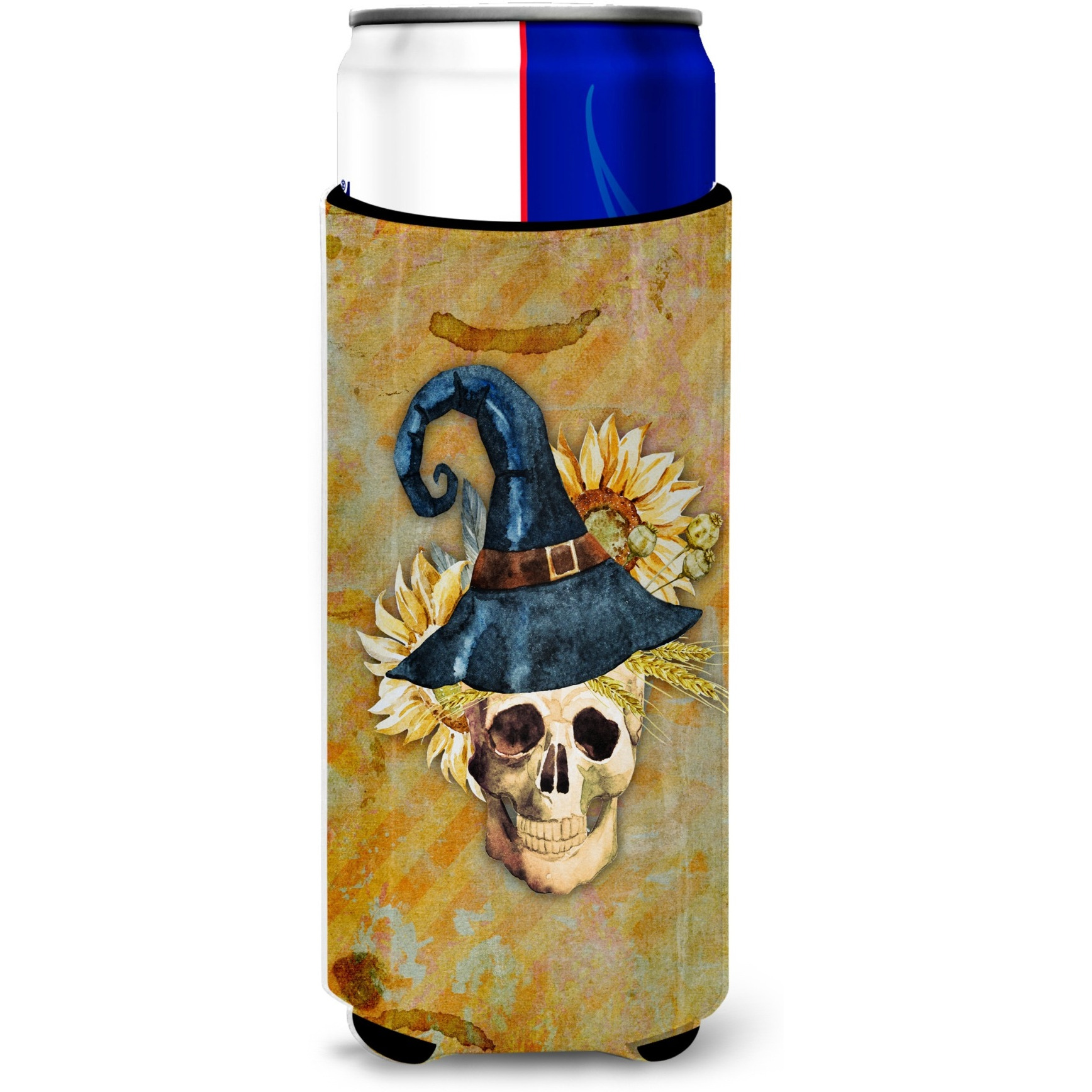 &quotCaroline's Treasures Day of The Dead Witch Skull Michelob Ultra Hugger For Slim Cans, Slim Can, Multicolor"