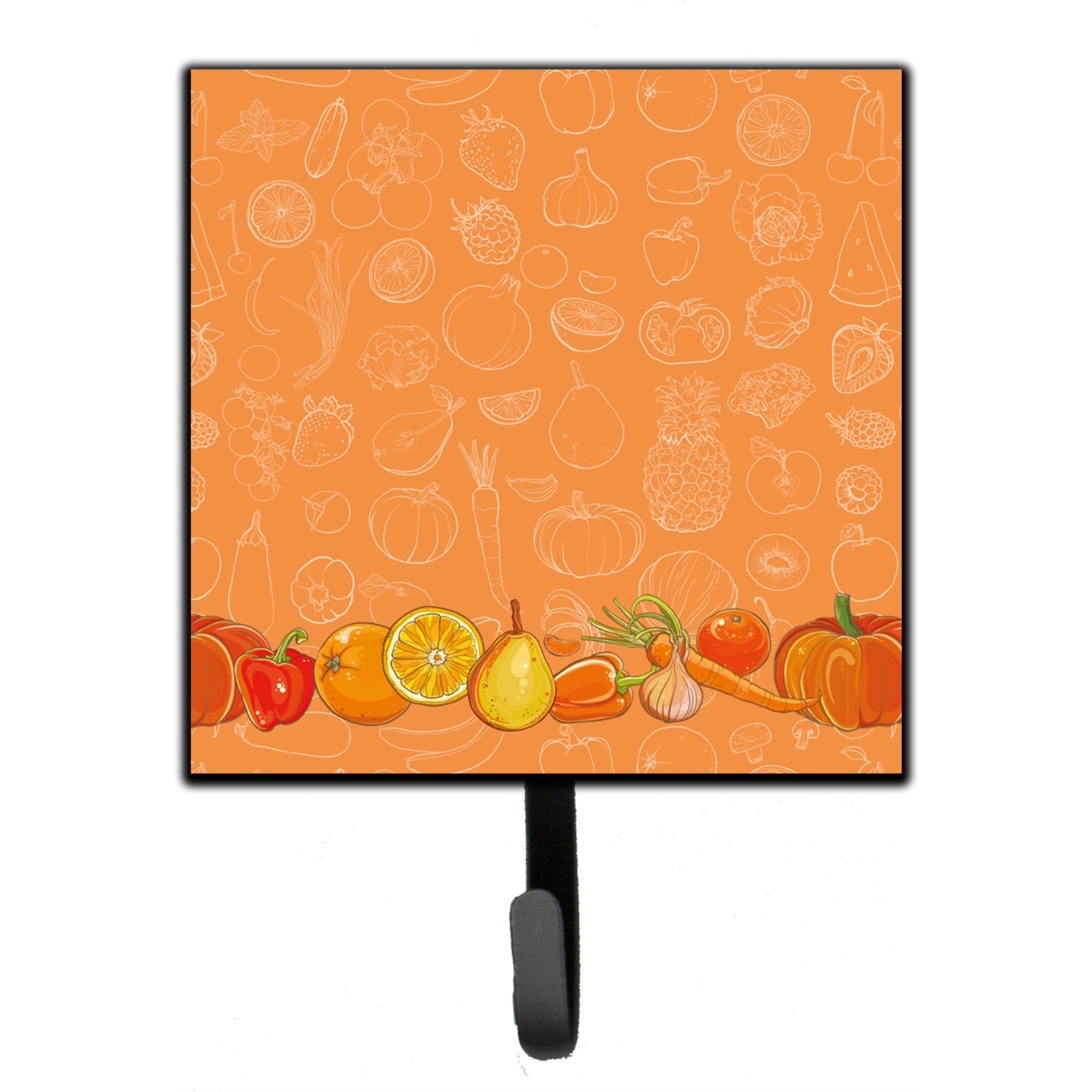 &quotCaroline's Treasures Fruits and Vegetables in Orange Wall Hook, Small, Multicolor"