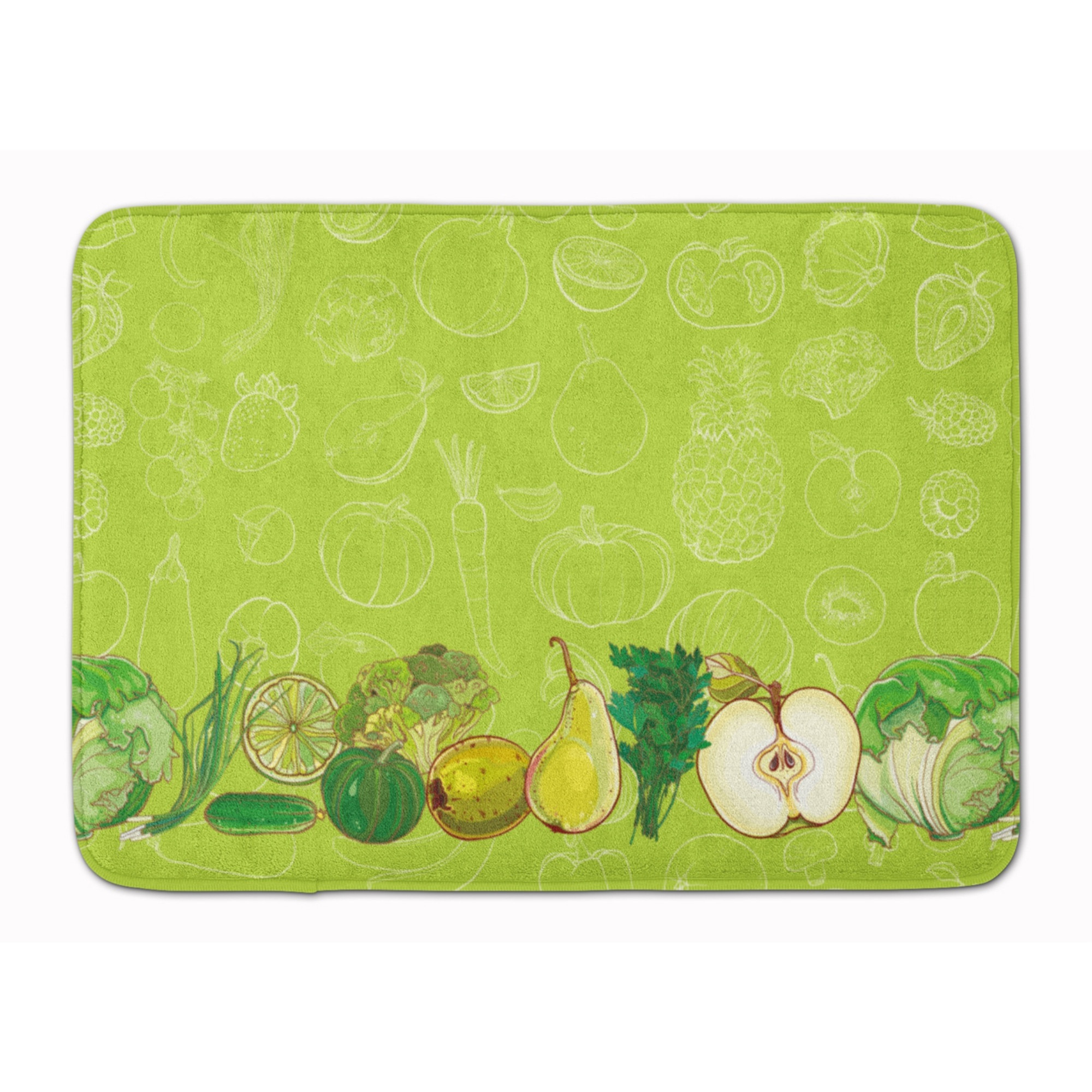 &quotCaroline's Treasures Fruits and Vegetables in Green Floor Mat, 19"" x 27"", Multicolor"