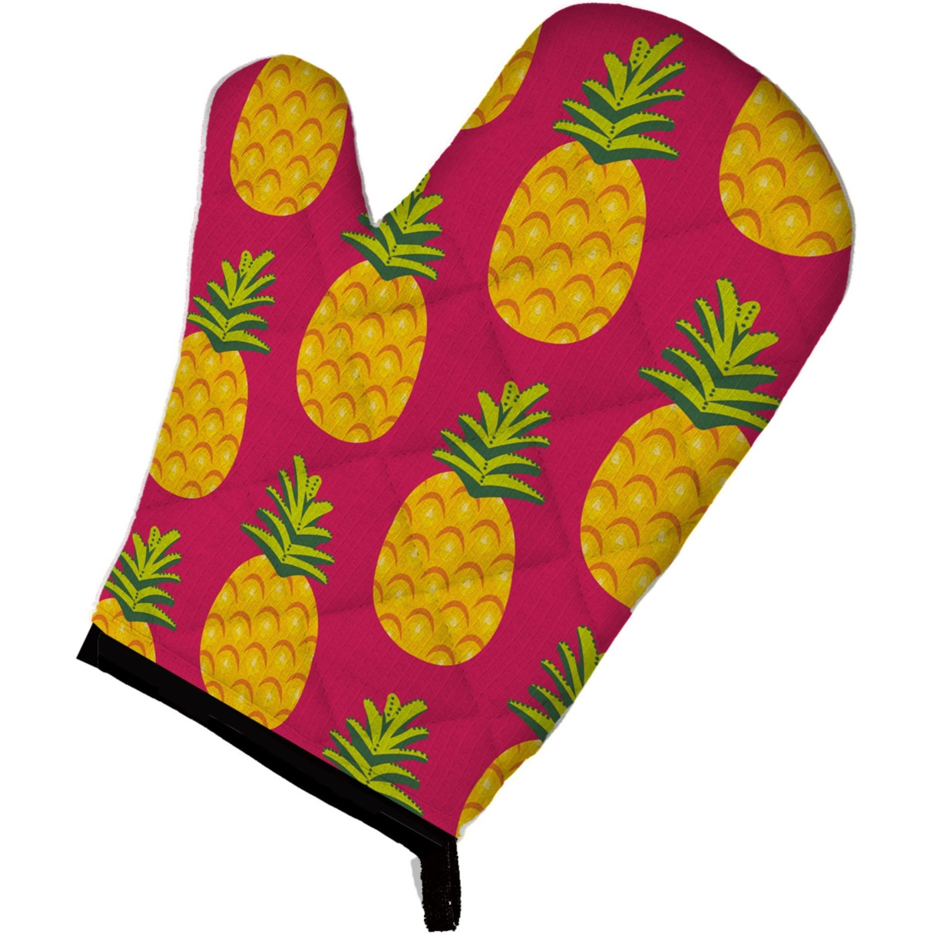 &quotCaroline's Treasures Pineapples on Pink Oven Mitt, Multicolor, 12"" x 8.5"""
