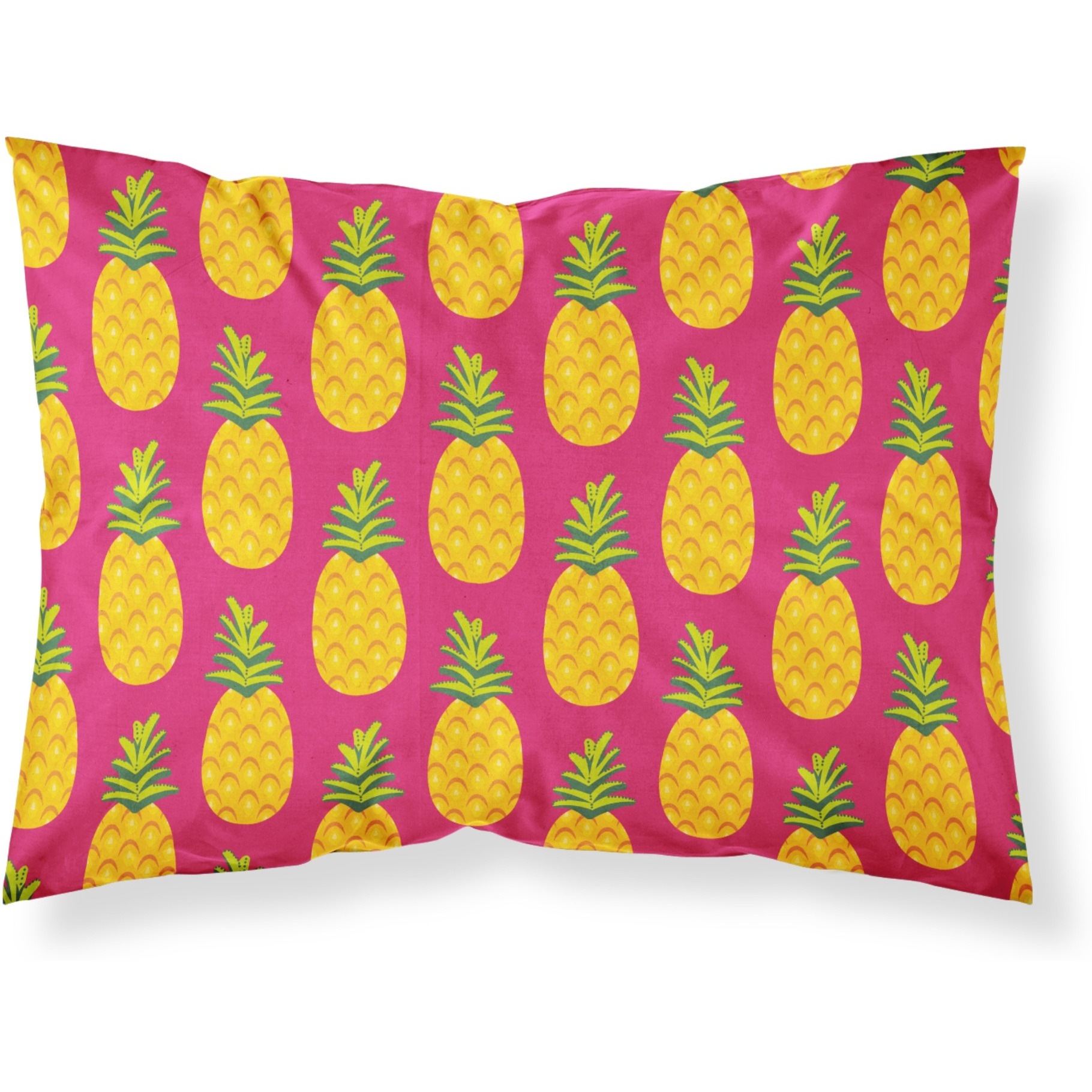 &quotCaroline's Treasures "&quotPineapples on Pink"" Printed, Polyester Envelope Closure pillowcase, Standard, Multicolor"