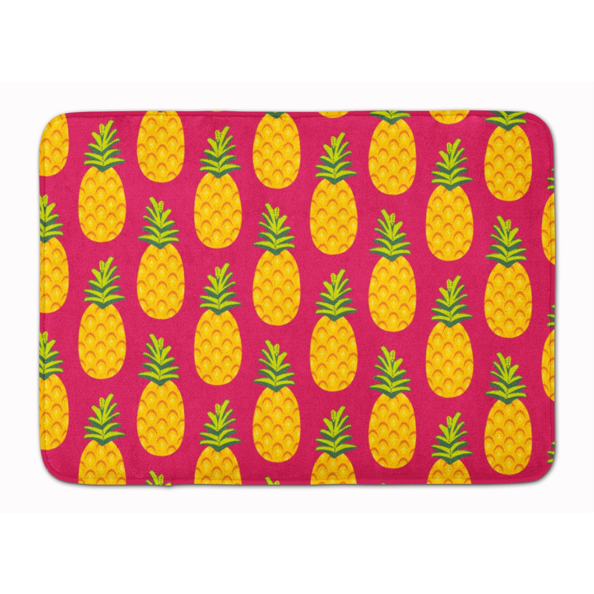 &quotCaroline's Treasures Pineapples on Pink Floor Mat, 19"" x 27"", Multicolor"