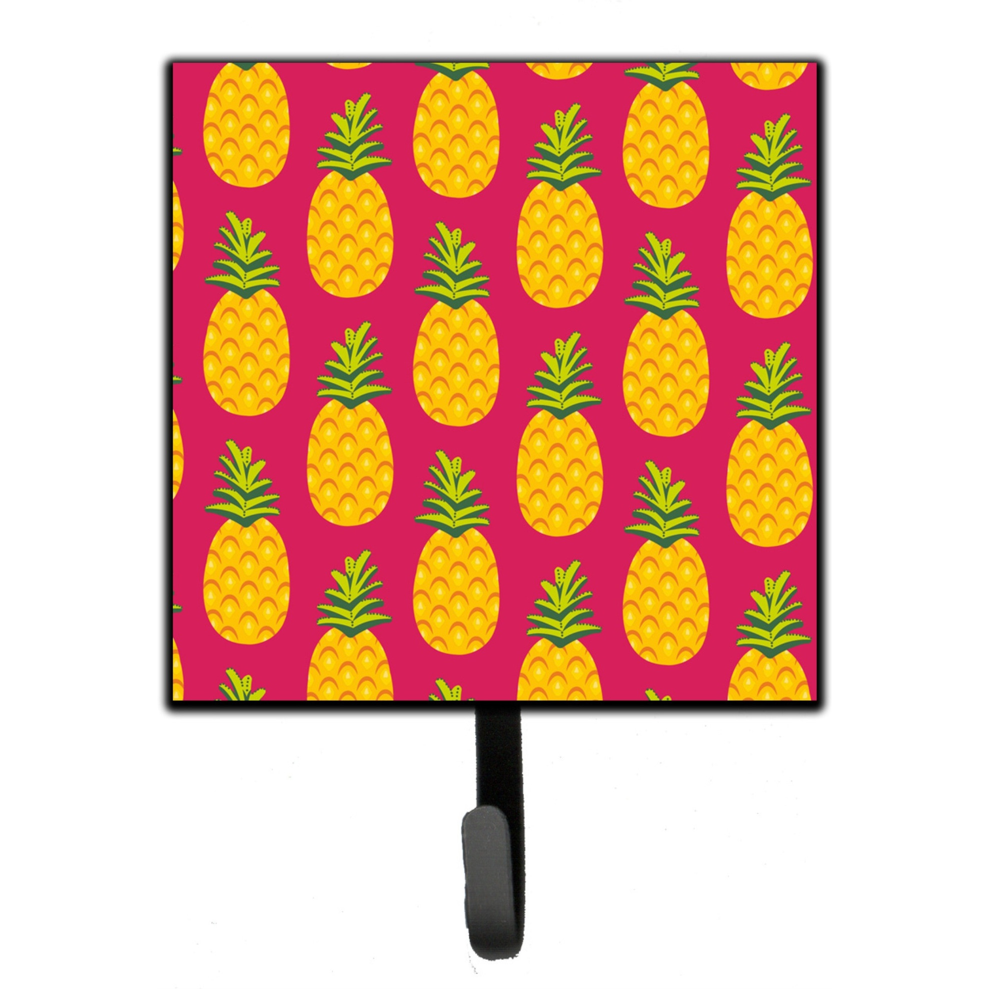 &quotCaroline's Treasures Pineapples on Pink Wall Hook, Small, Multicolor"