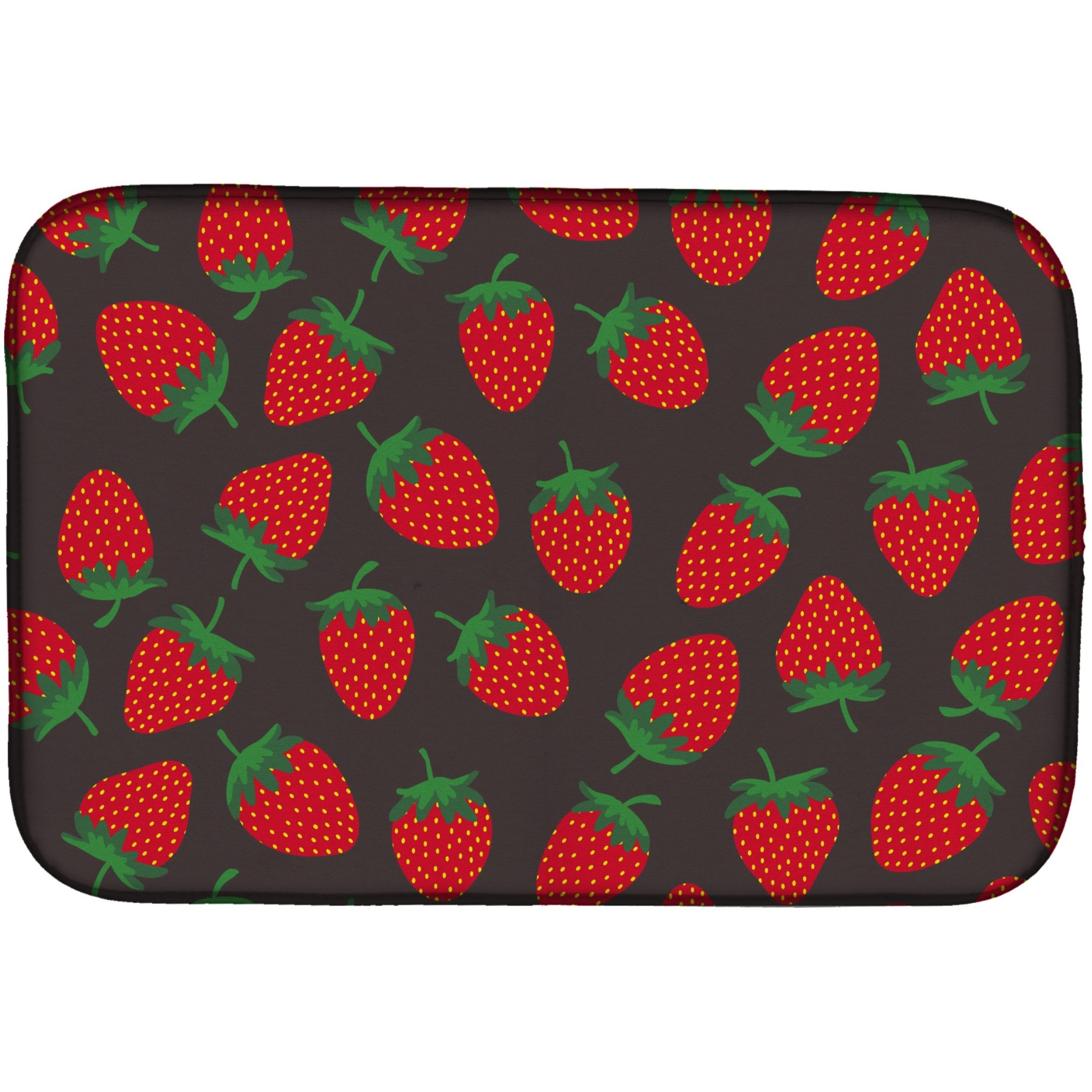 &quotCaroline's Treasures Strawberries on Gray Dish Drying Mat, 14"" x 21"""