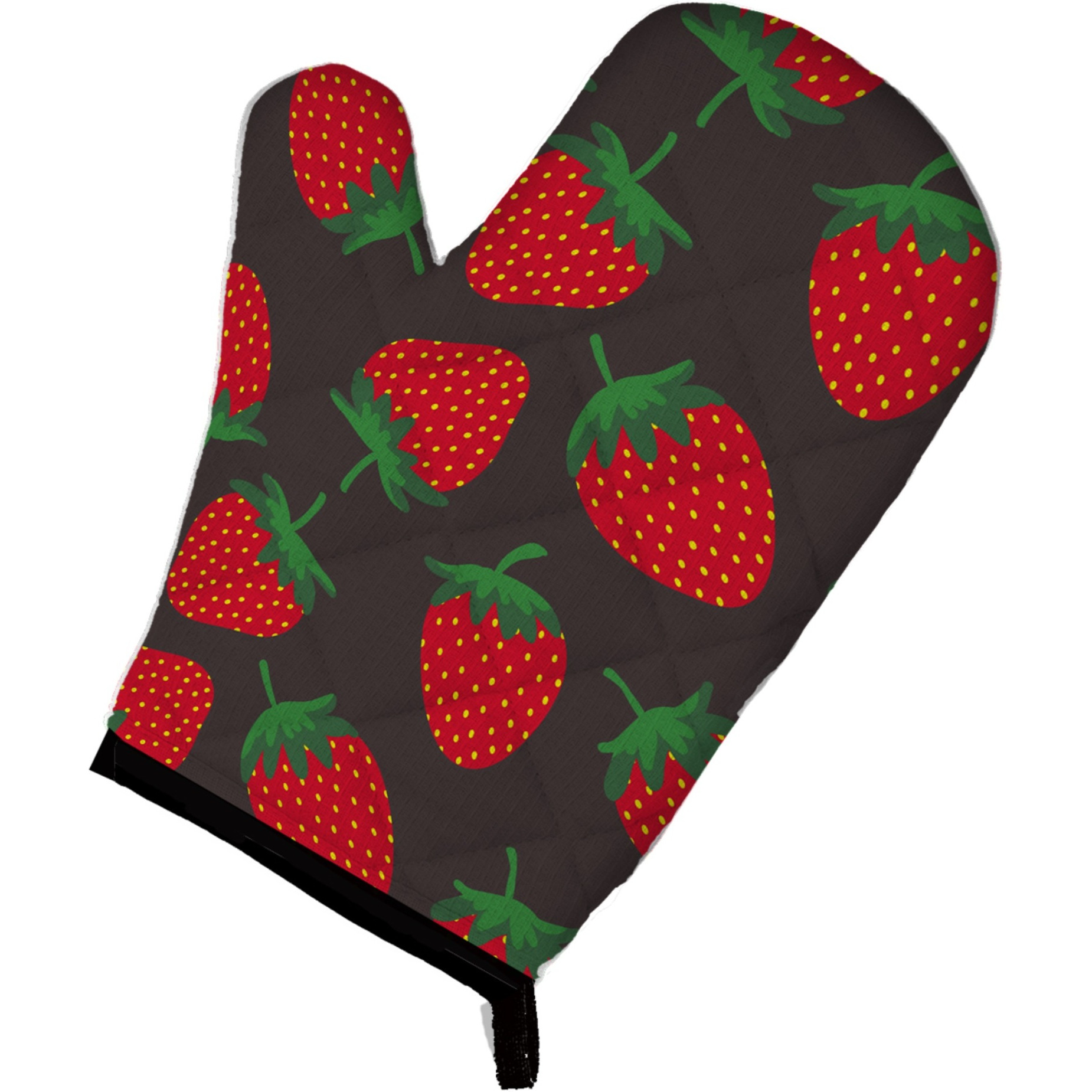 &quotCaroline's Treasures Strawberries on Gray Oven Mitt, Multicolor, 12"" x 8.5"""