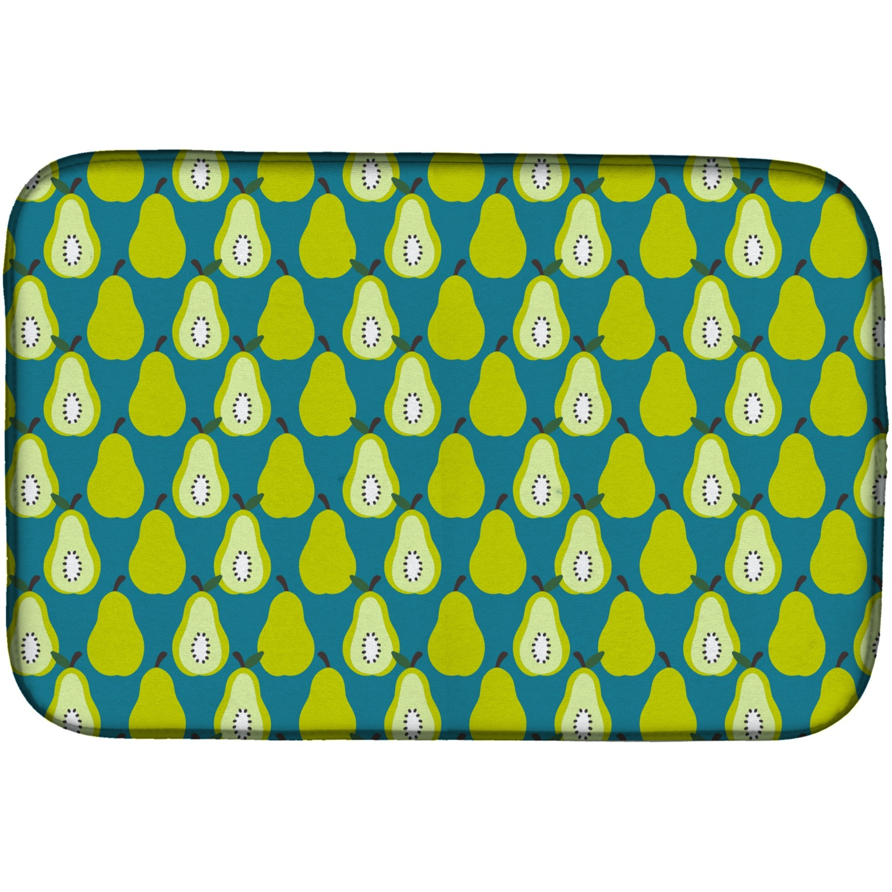 &quotCaroline's Treasures Pears on Green Dish Drying Mat, 14 x 21"