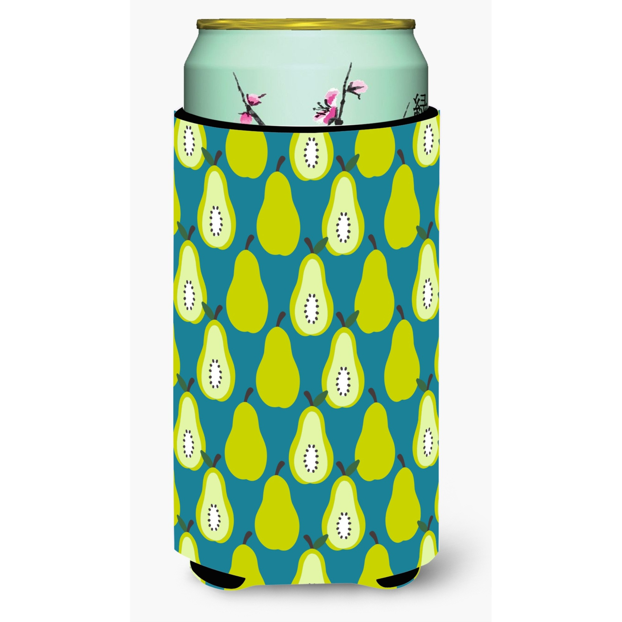 &quotCaroline's Treasures Pears On green Tall Boy Beverage Insulator Hugger, Multicolor"