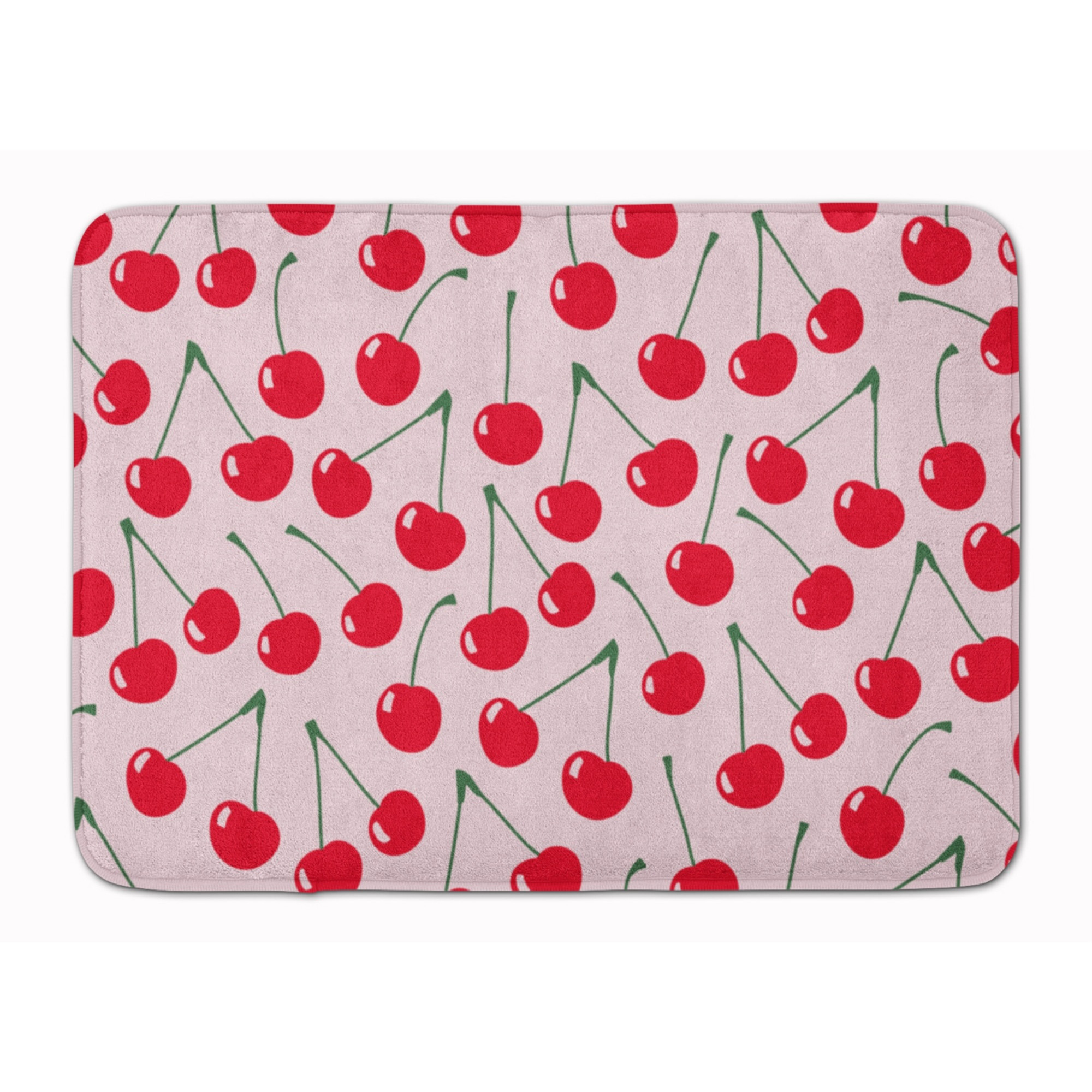&quotCaroline's Treasures Cherries on Pink Floor Mat, 19"" x 27"", Multicolor"