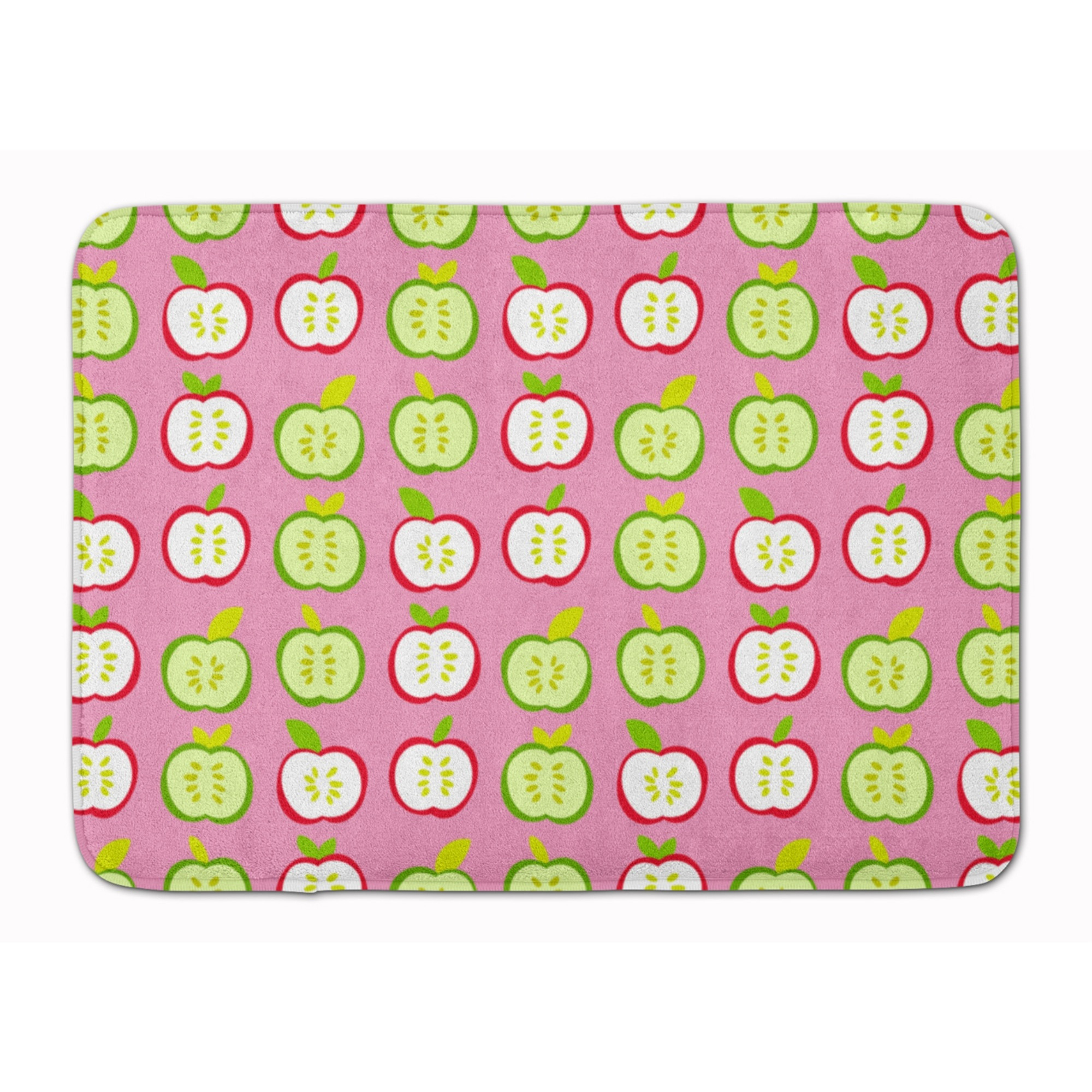 &quotCaroline's Treasures Apples on Pink Floor Mat, 19"" x 27"", Multicolor"