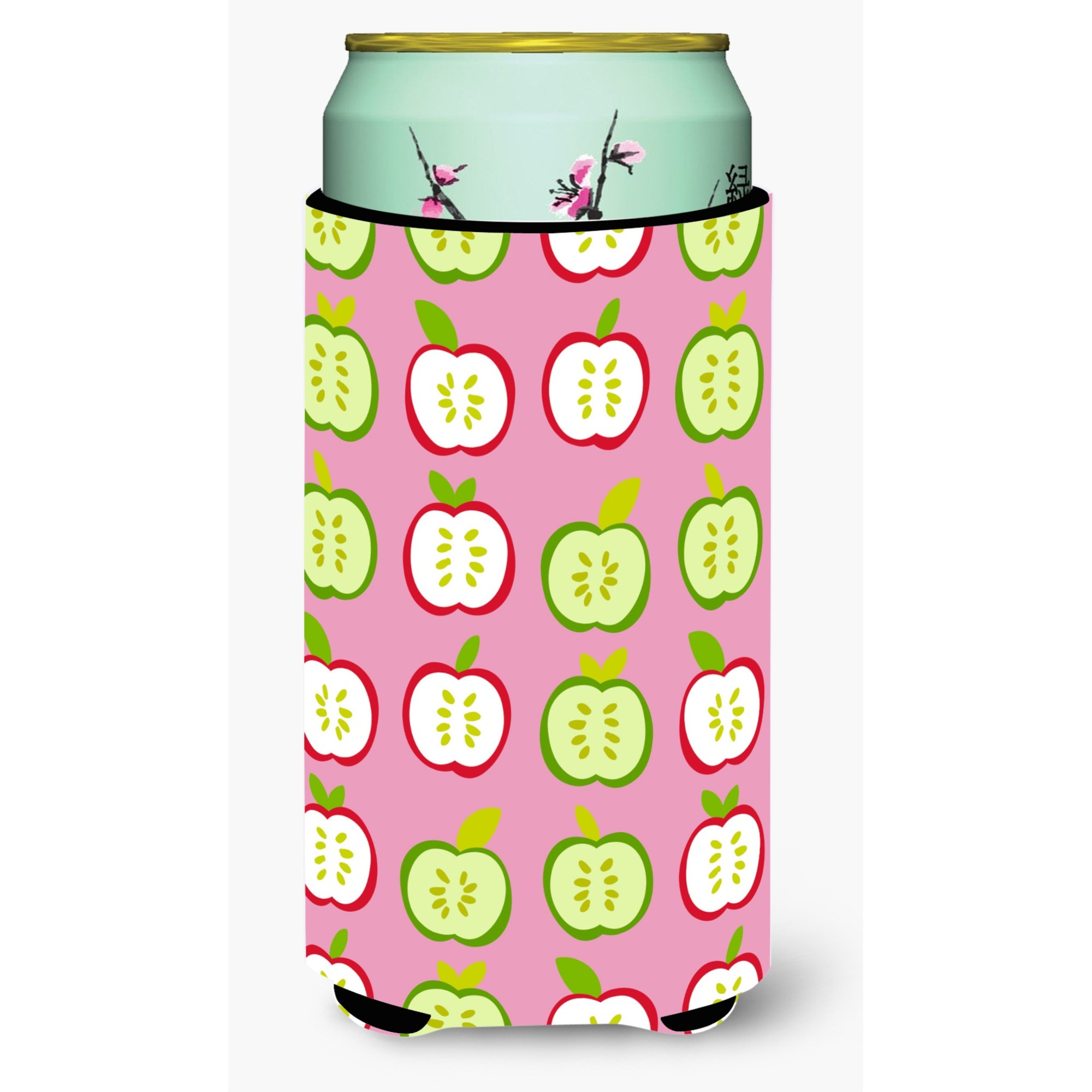 &quotCaroline's Treasures Apples On Pink Tall Boy Beverage Insulator Hugger, Multicolor"