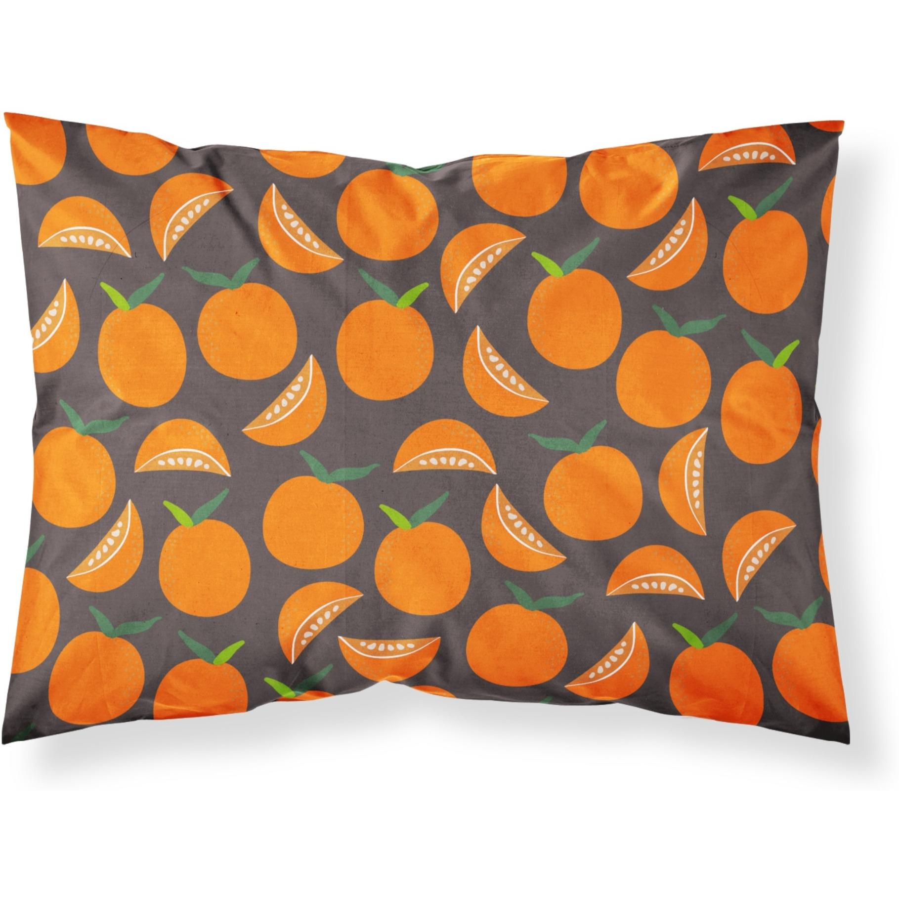 &quotCaroline's Treasures Oranges on Gray Pillowcase, Standard, Multicolor"