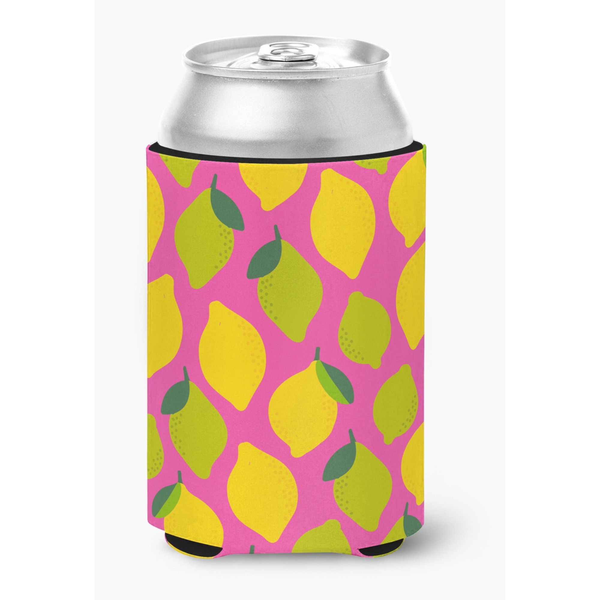 &quotCaroline's Treasures Lemons & Limes On Pink Can or Bottle Hugger, Can Hugger, Multicolor"
