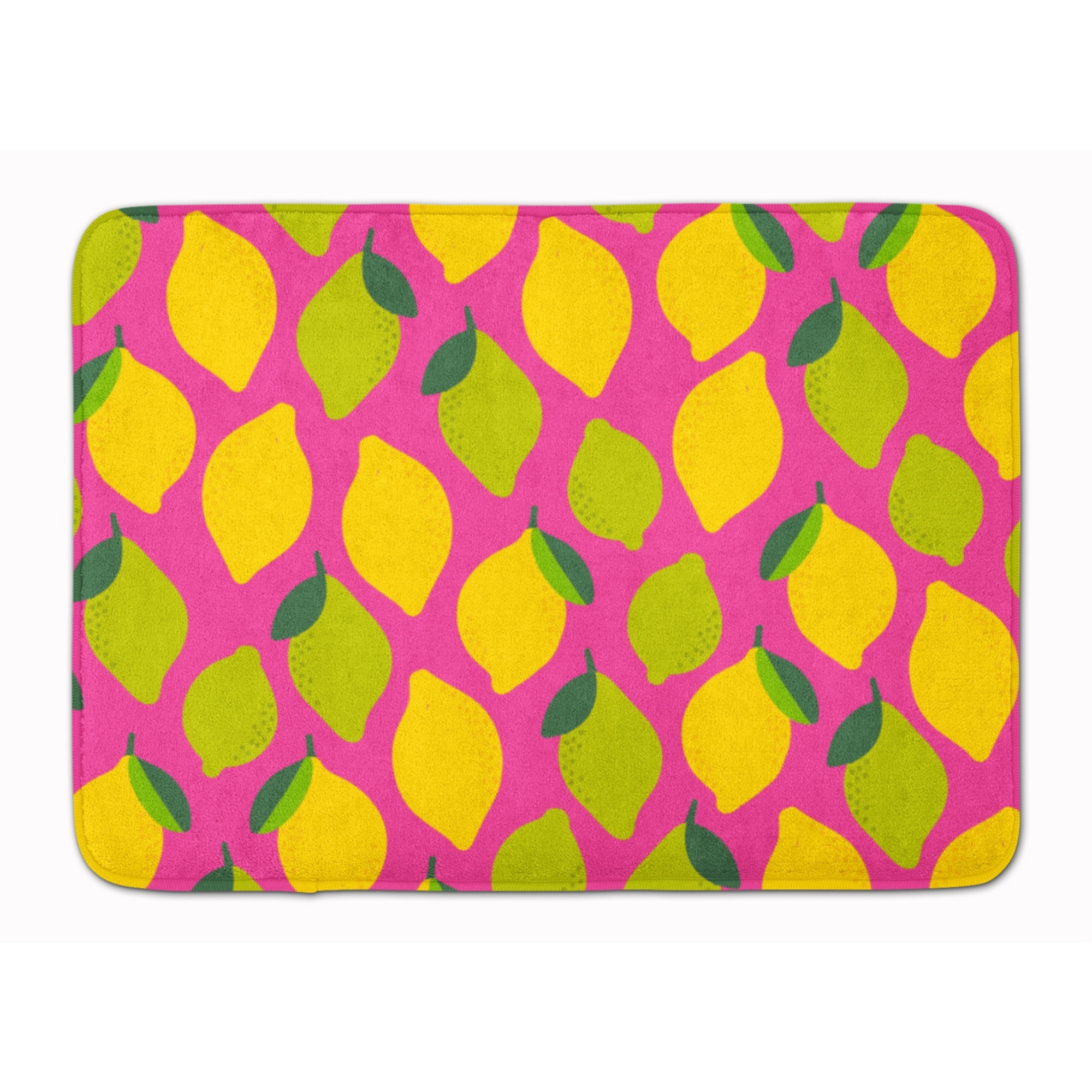 &quotCaroline's Treasures Lemons and Limes on Pink Floor Mat, 19"" x 27"", Multicolor"