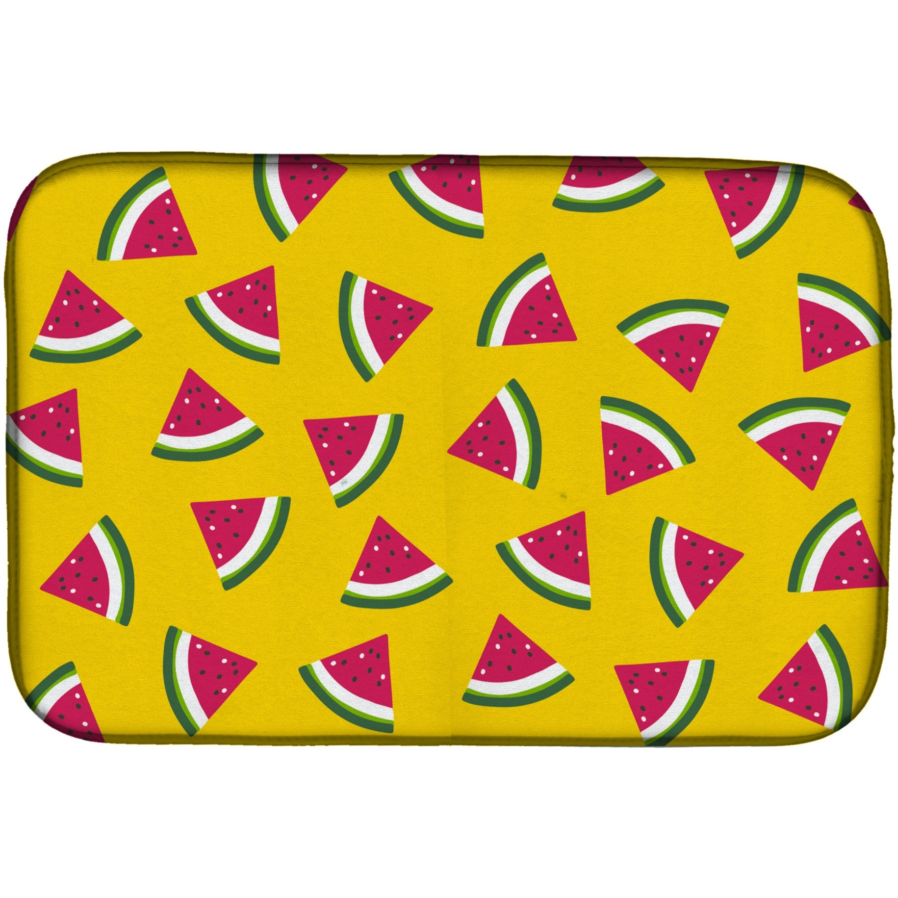 &quotCaroline's Treasures Watermelon On Yellow Dish Drying Mat, 14"" x 21"""