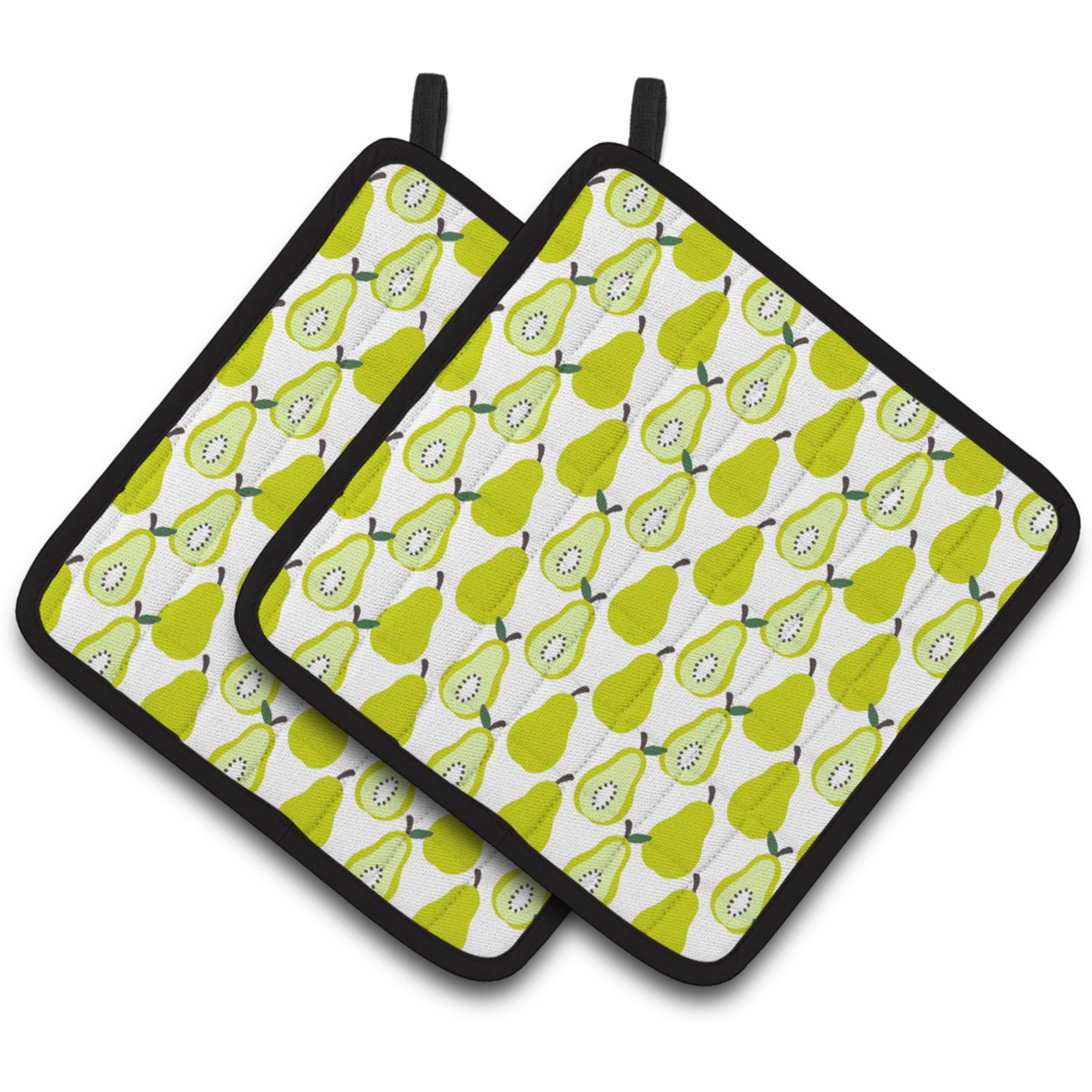 &quotCaroline's Treasures Pears On White Pair of Pot Holders, 7.5HX7.5W, Multicolor"
