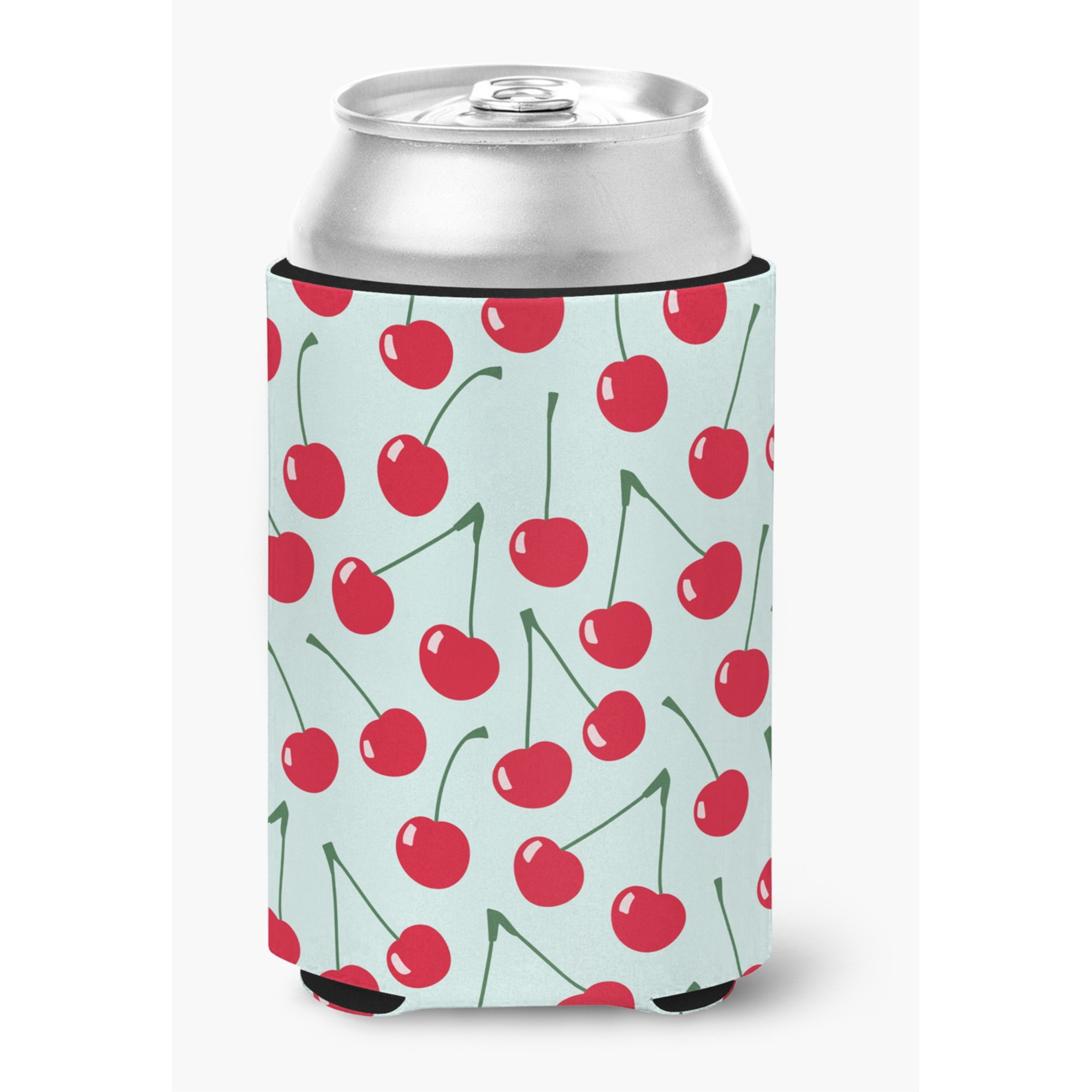 &quotCaroline's Treasures Cherries on Blue Can or Bottle Hugger, Can Hugger, Multicolor"