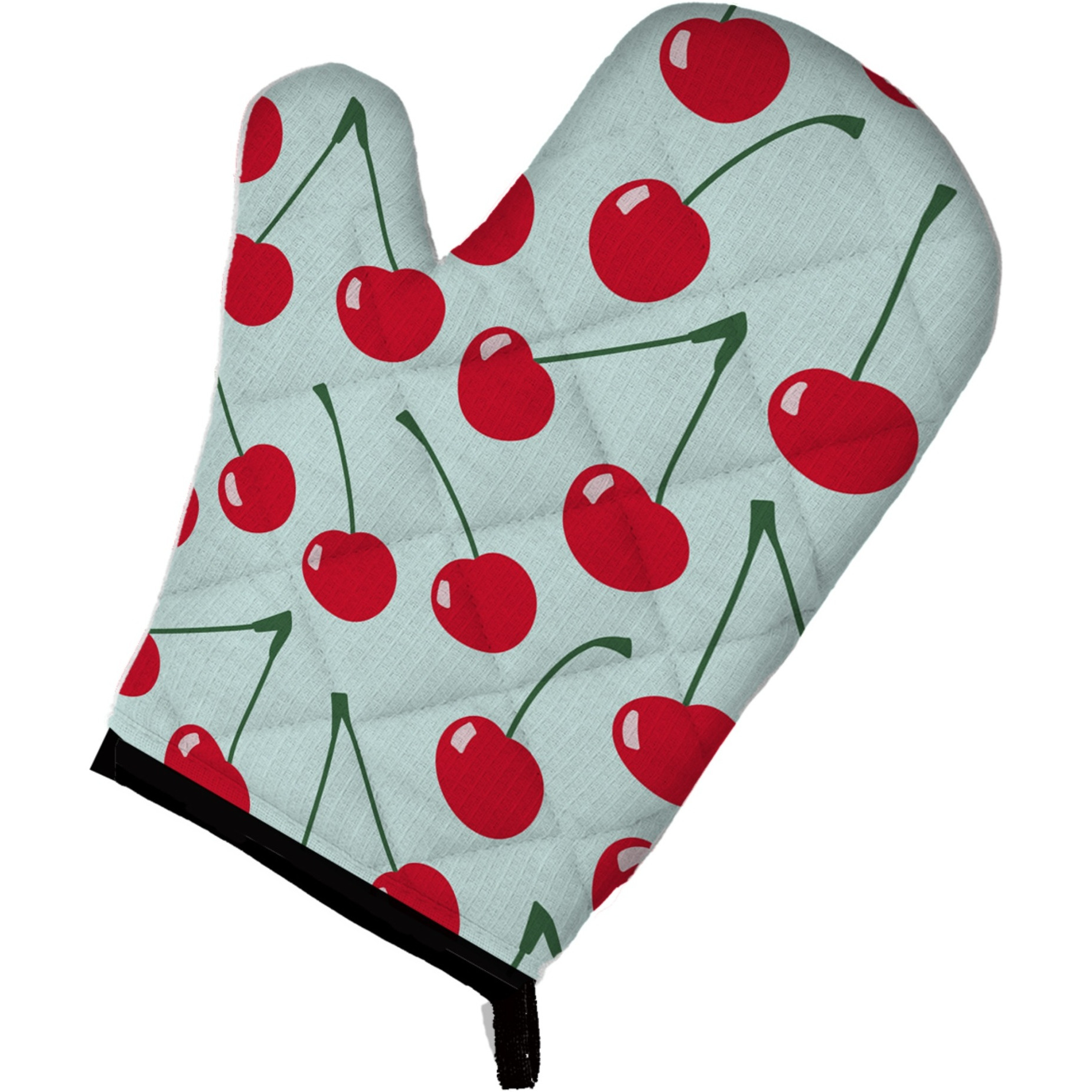 &quotCaroline's Treasures Cherries on Blue Oven Mitt, Multicolor, 12"" x 8.5"""