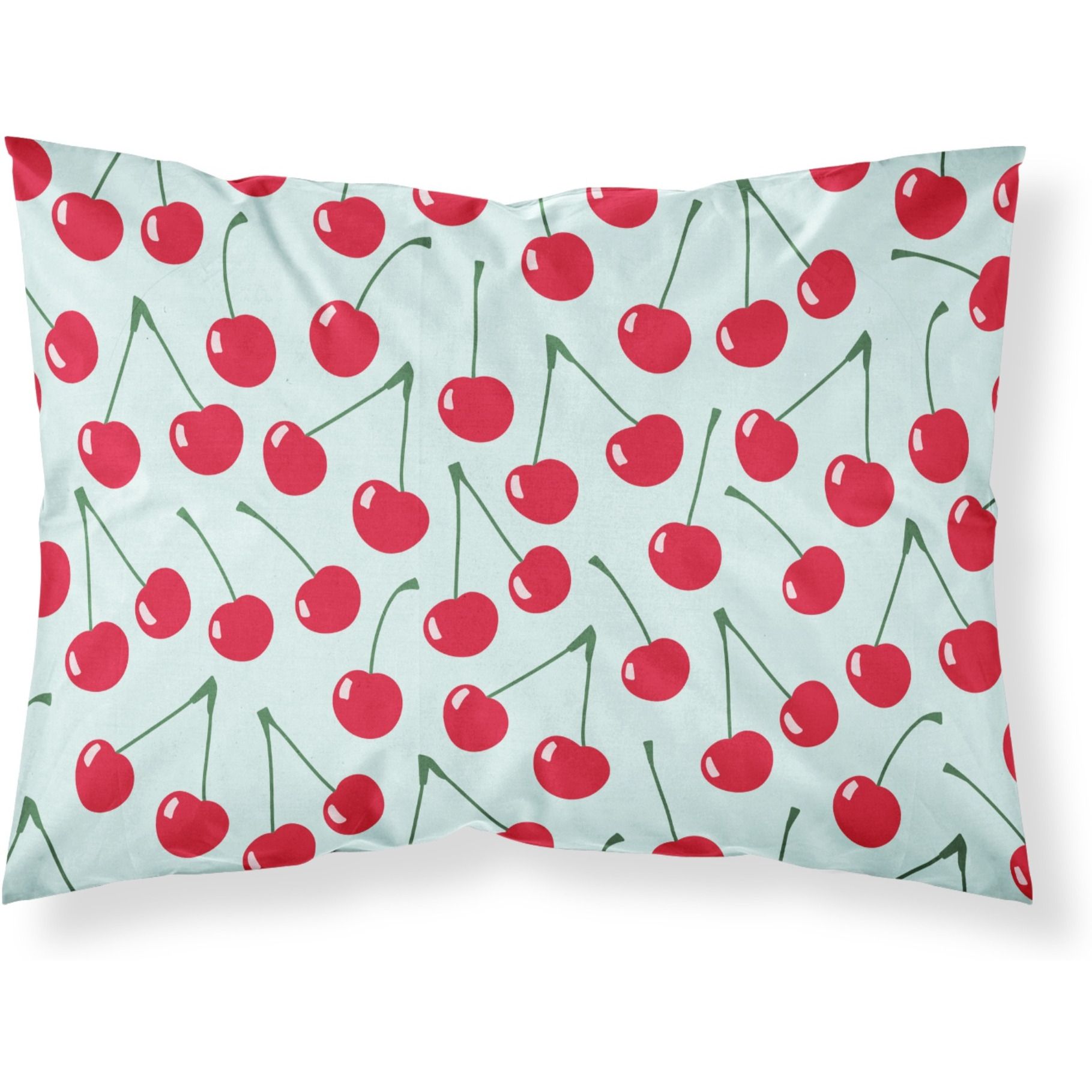 &quotCaroline's Treasures Cherries on Blue Pillowcase, Standard, Multicolor"