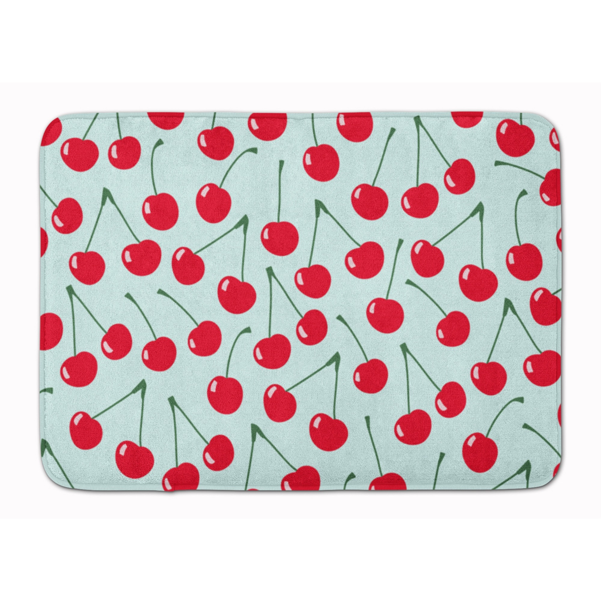 &quotCaroline's Treasures Cherries on Blue Floor Mat, 19"" x 27"", Multicolor"