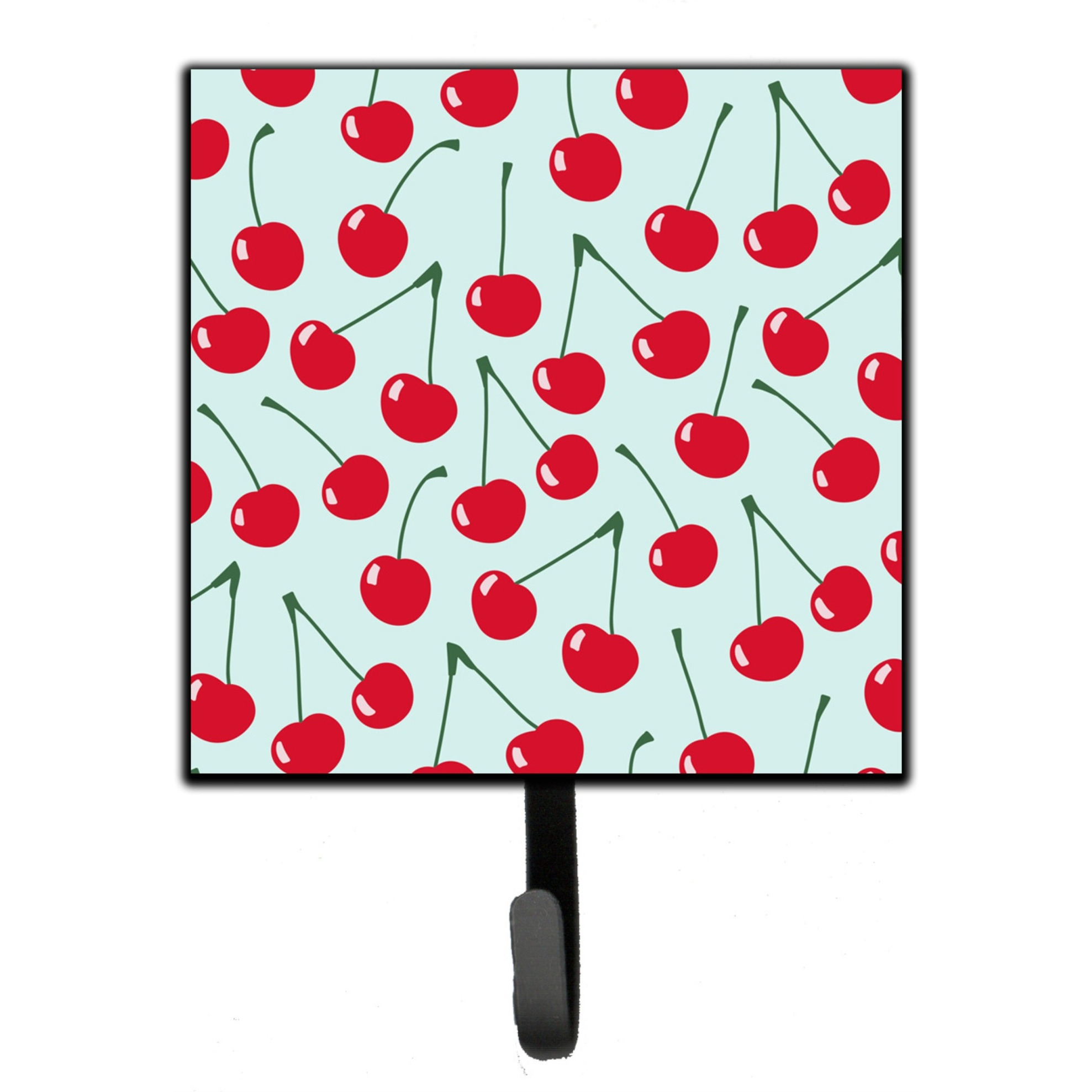 &quotCaroline's Treasures Cherries on Blue Wall Hook, Small, Multicolor"