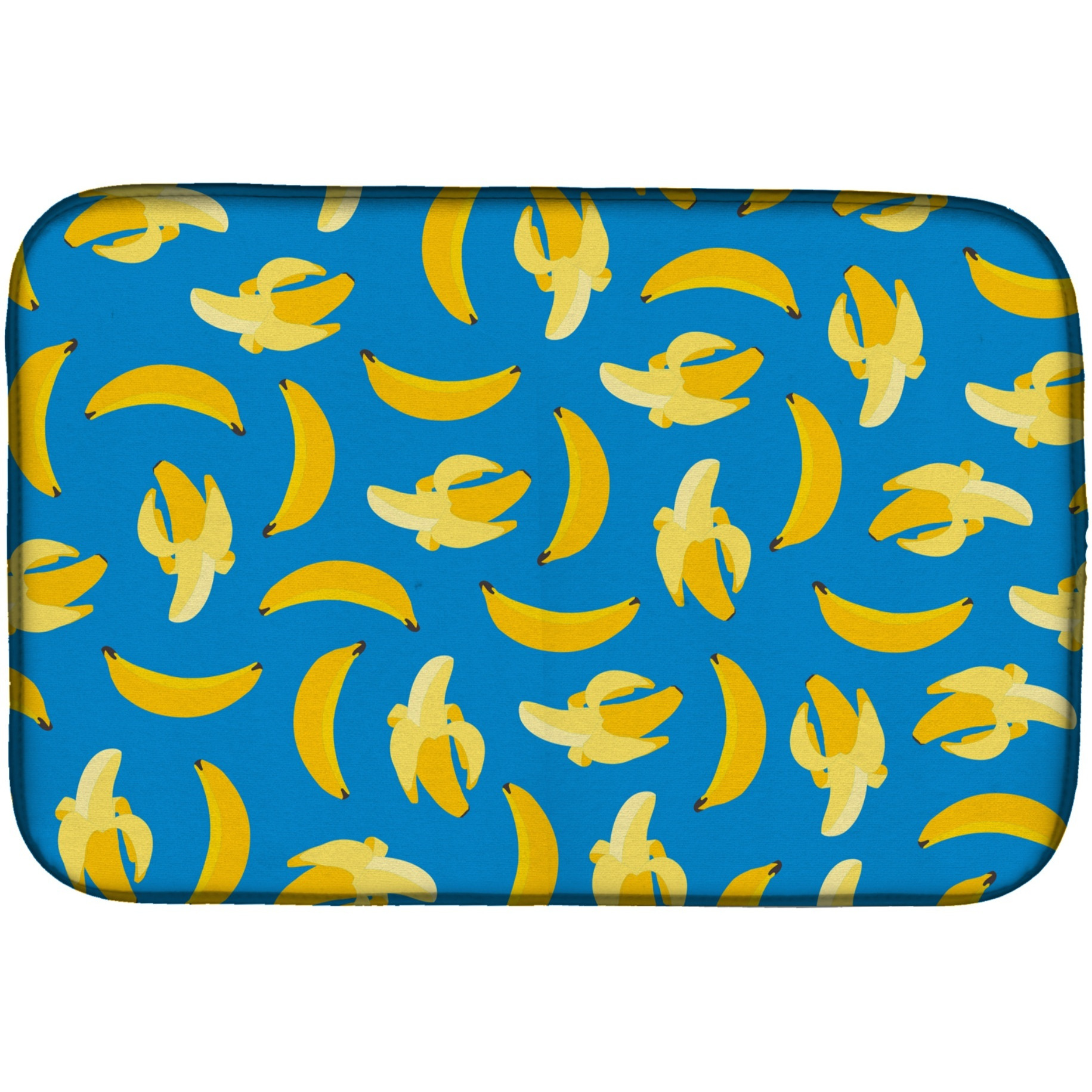 &quotCaroline's Treasures Bananas On Blue Dish Drying Mat, 14"" x 21"", Multicolor"