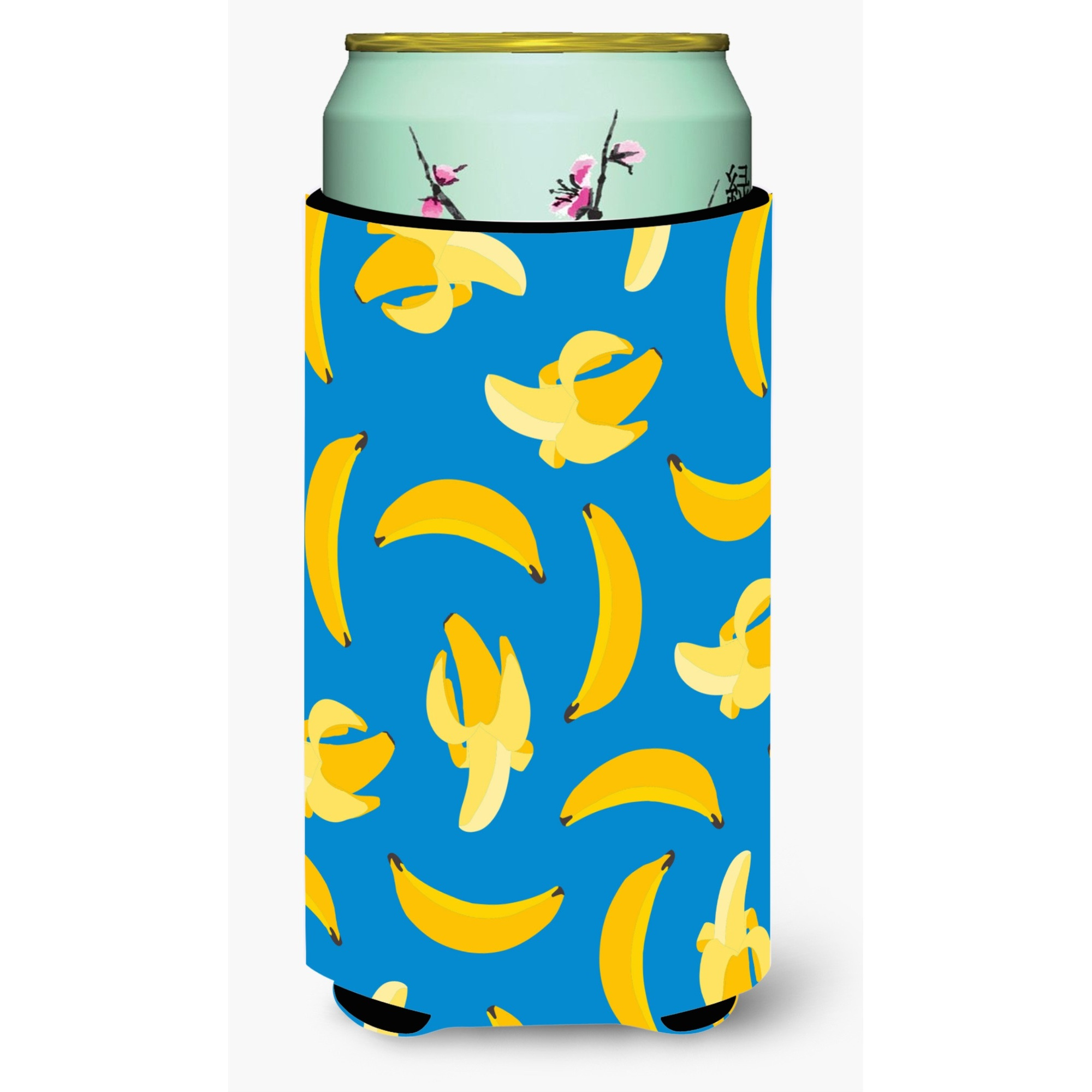 &quotCaroline's Treasures Bananas On Blue Tall Boy Beverage Insulator Hugger, Multicolor"