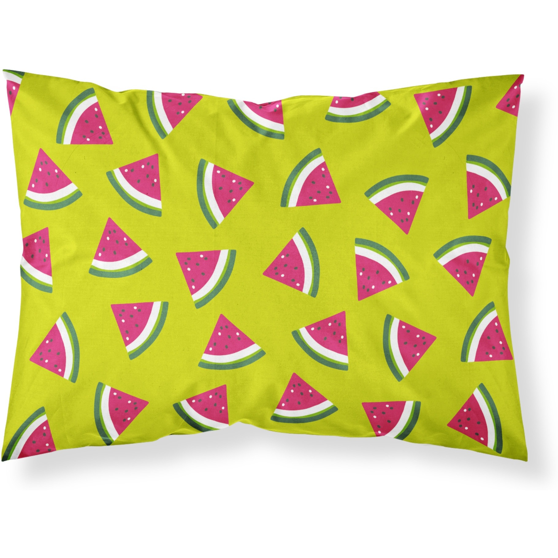 &quotCaroline's Treasures Watermelon on Lime Green Printed, Polyester, 250 Thread count, Envelope closure Pillowcase, Standard, Multicolor"