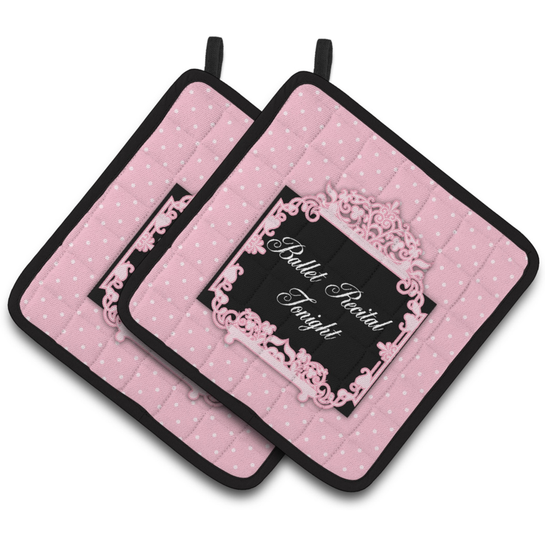 &quotCaroline's Treasures Ballerina Ballet Recital Tonight Pair of Pot Holders, 7.5HX7.5W, Multicolor"