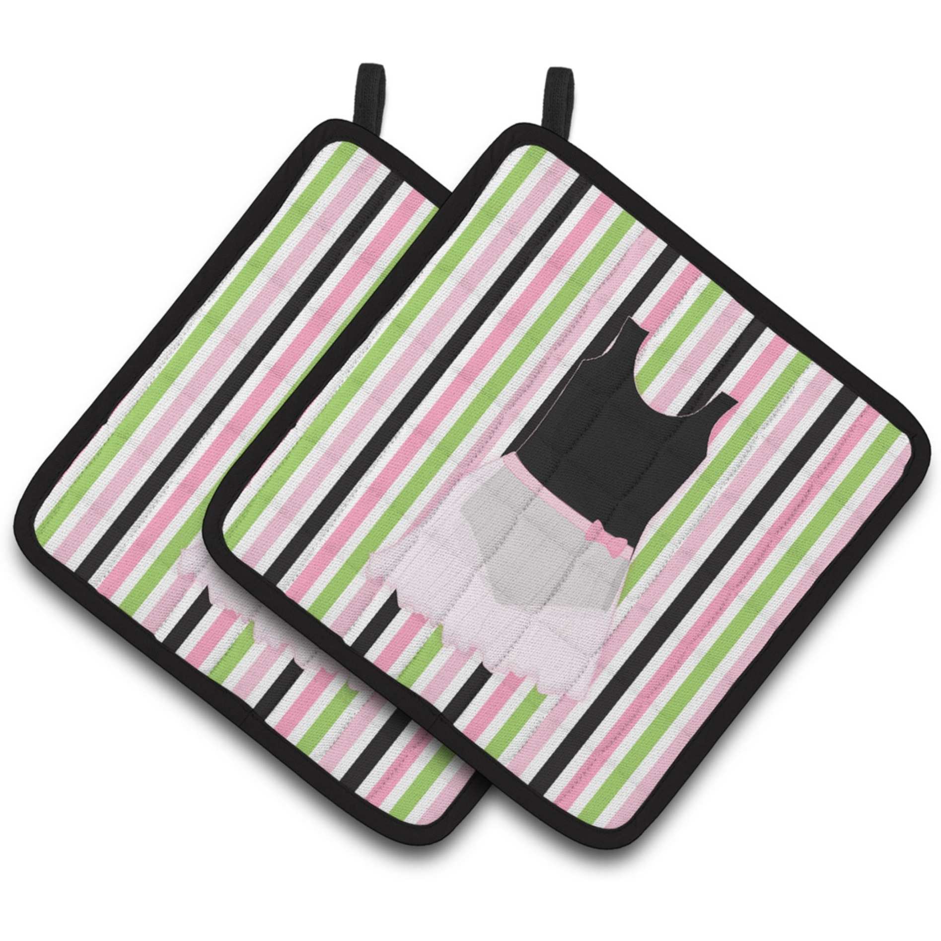 &quotCaroline's Treasures Ballerina Leotard & Skirt Pair of Pot Holders, 7.5HX7.5W, Multicolor"