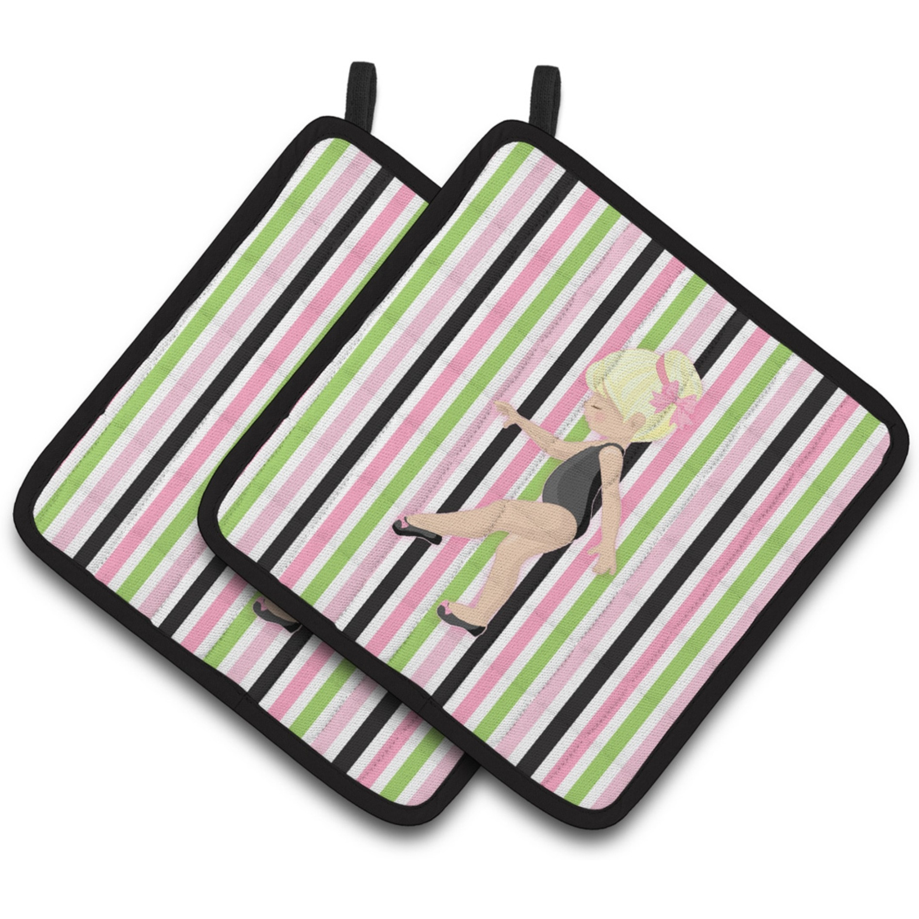 &quotCaroline's Treasures Ballerina Blonde Pt. Pair of Pot Holders, 7.5HX7.5W, Multicolor"