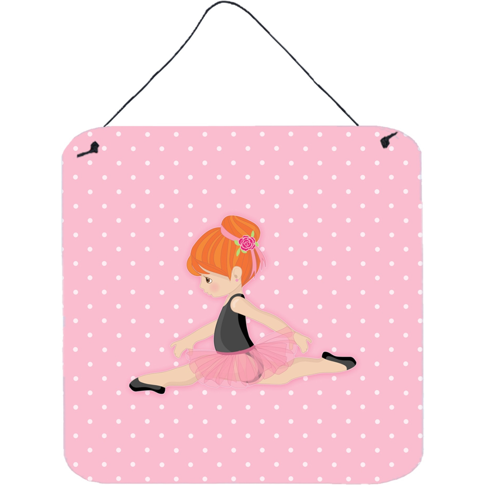 &quotCaroline's Treasures Ballerina Red Head Jete Metal Print, 6"" H x 6"" W, Multicolor"