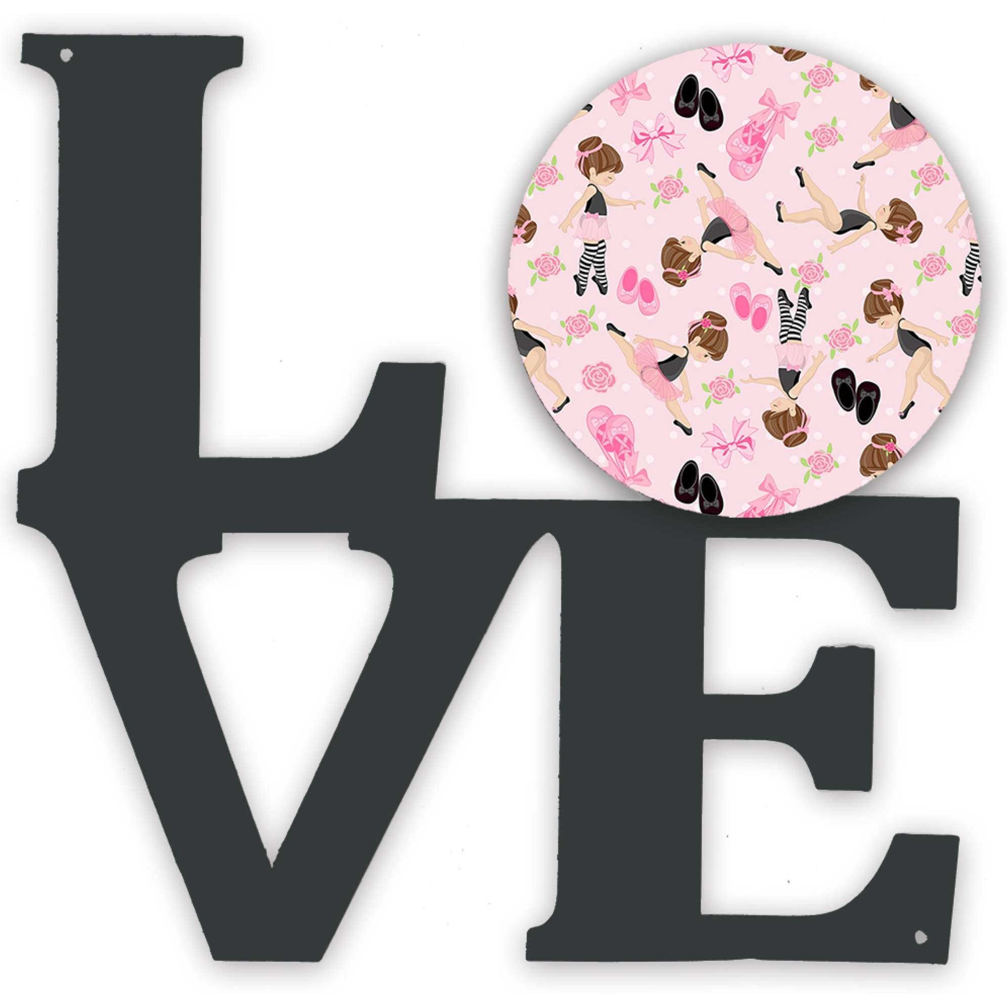 &quotCaroline's Treasures Ballerinas and Roses Metal Artwork Love wall-decor, Multicolor"
