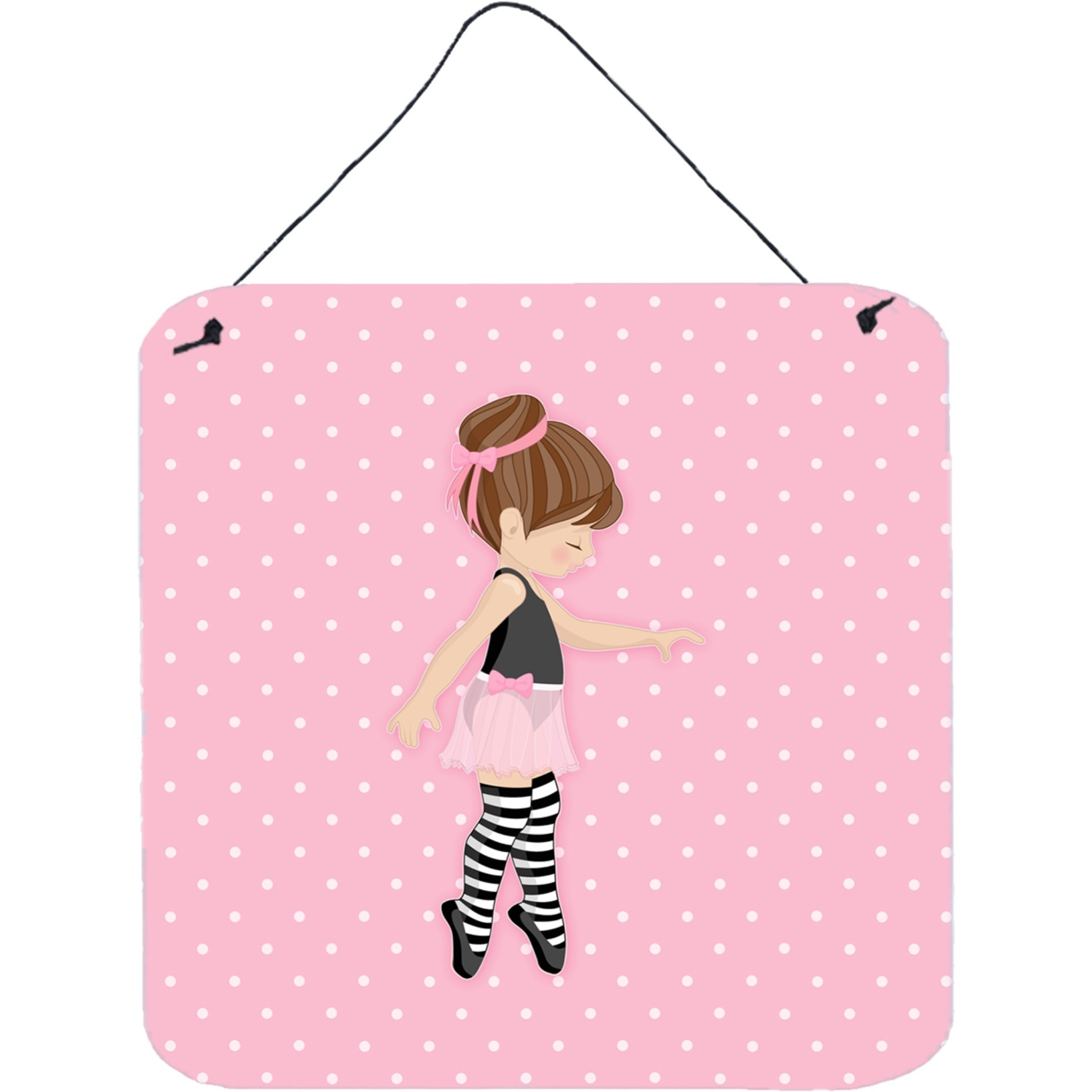 &quotCaroline's Treasures Ballerina Brunette Releve Metal Print, 6"" H x 6"" W, Multicolor"