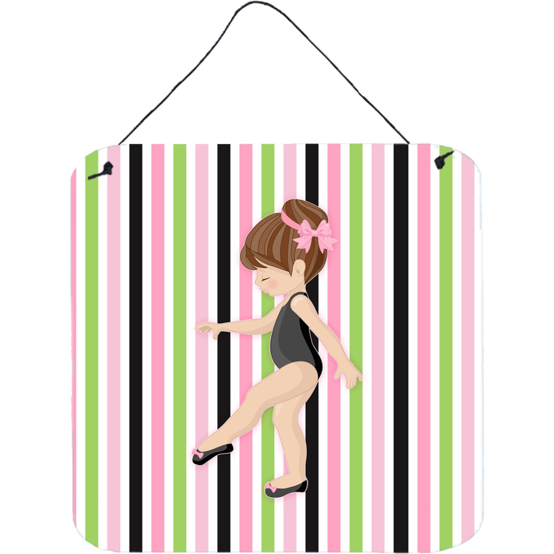 &quotCaroline's Treasures Ballerina Brunette Point Metal Print, 6"" H x 6"" W, Multicolor"
