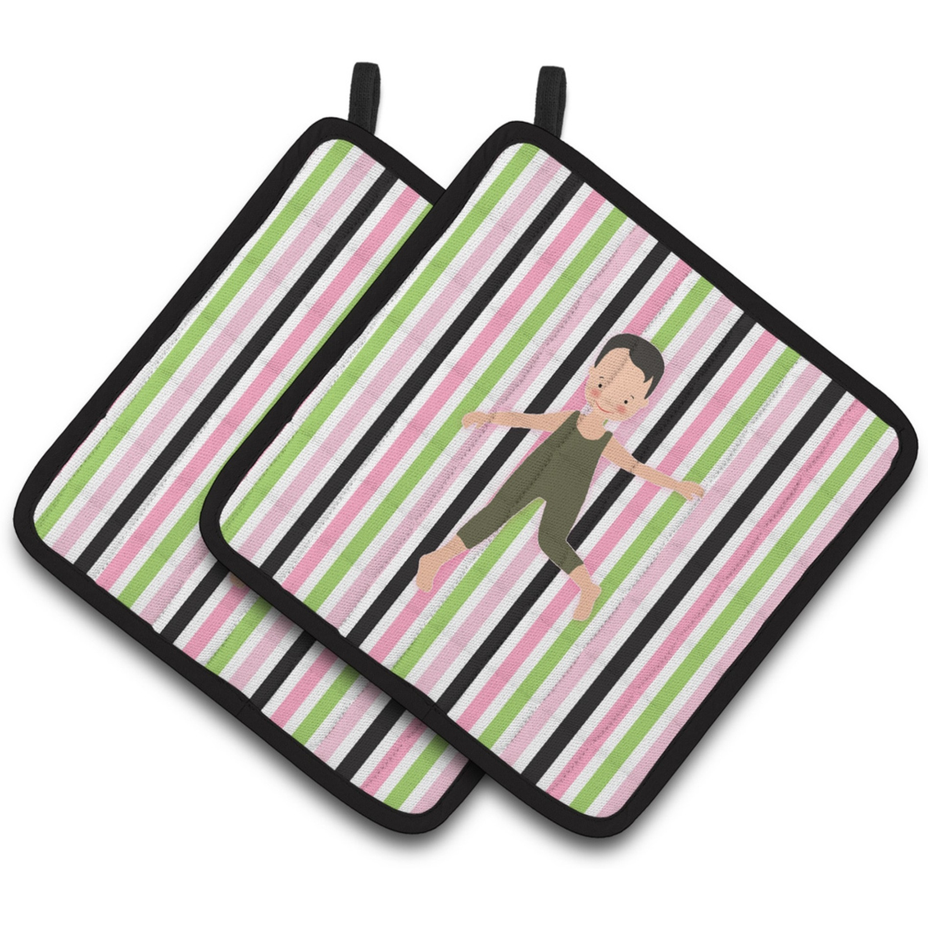 &quotCaroline's Treasures Boy Dancer Bikatard Pair of Pot Holders, 7.5HX7.5W, Multicolor"