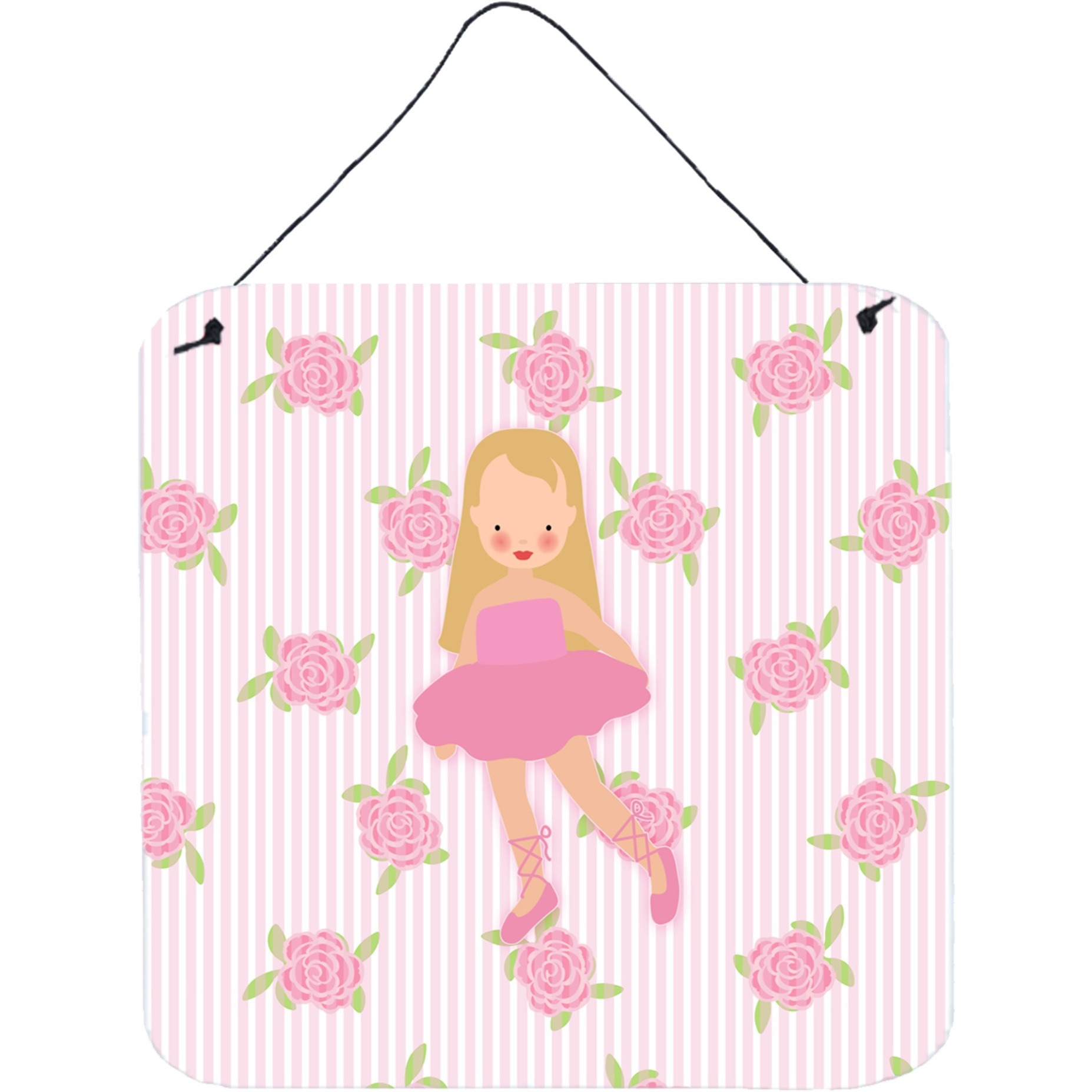 &quotCaroline's Treasures Ballerina Long Haired Blonde Metal Print, 6"" H x 6"" W, Multicolor"