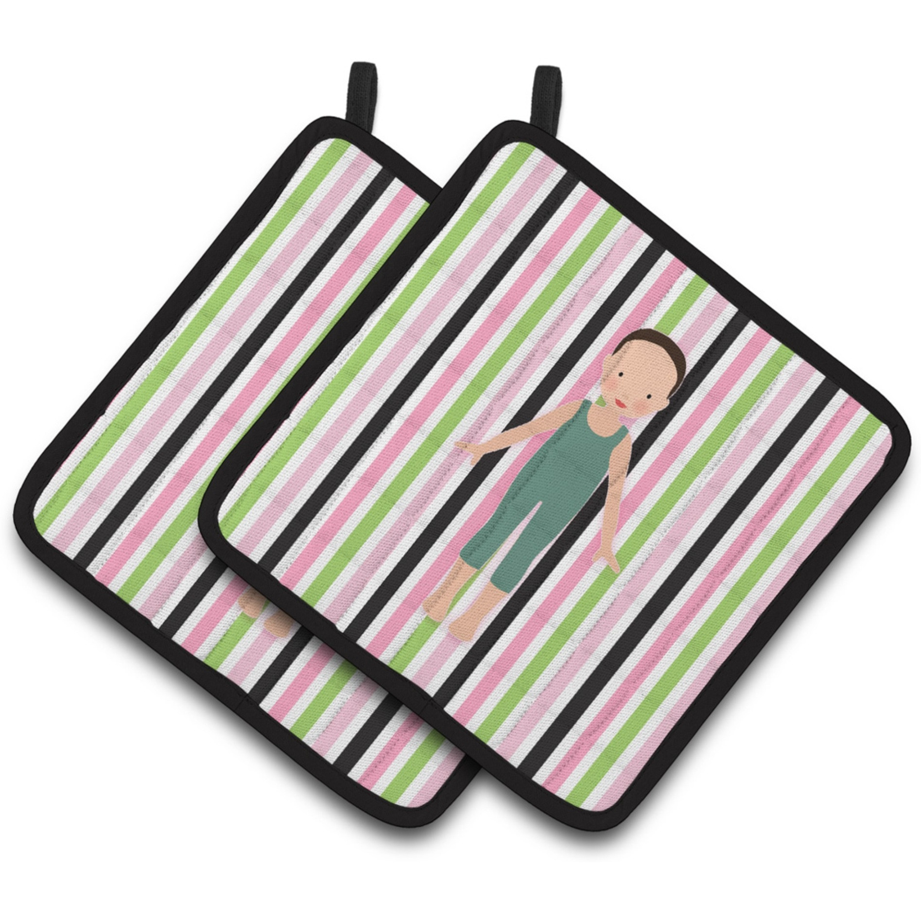 &quotCaroline's Treasures Dancer Bikatard Flex Hands Pair of Pot Holders, 7.5HX7.5W, Multicolor"