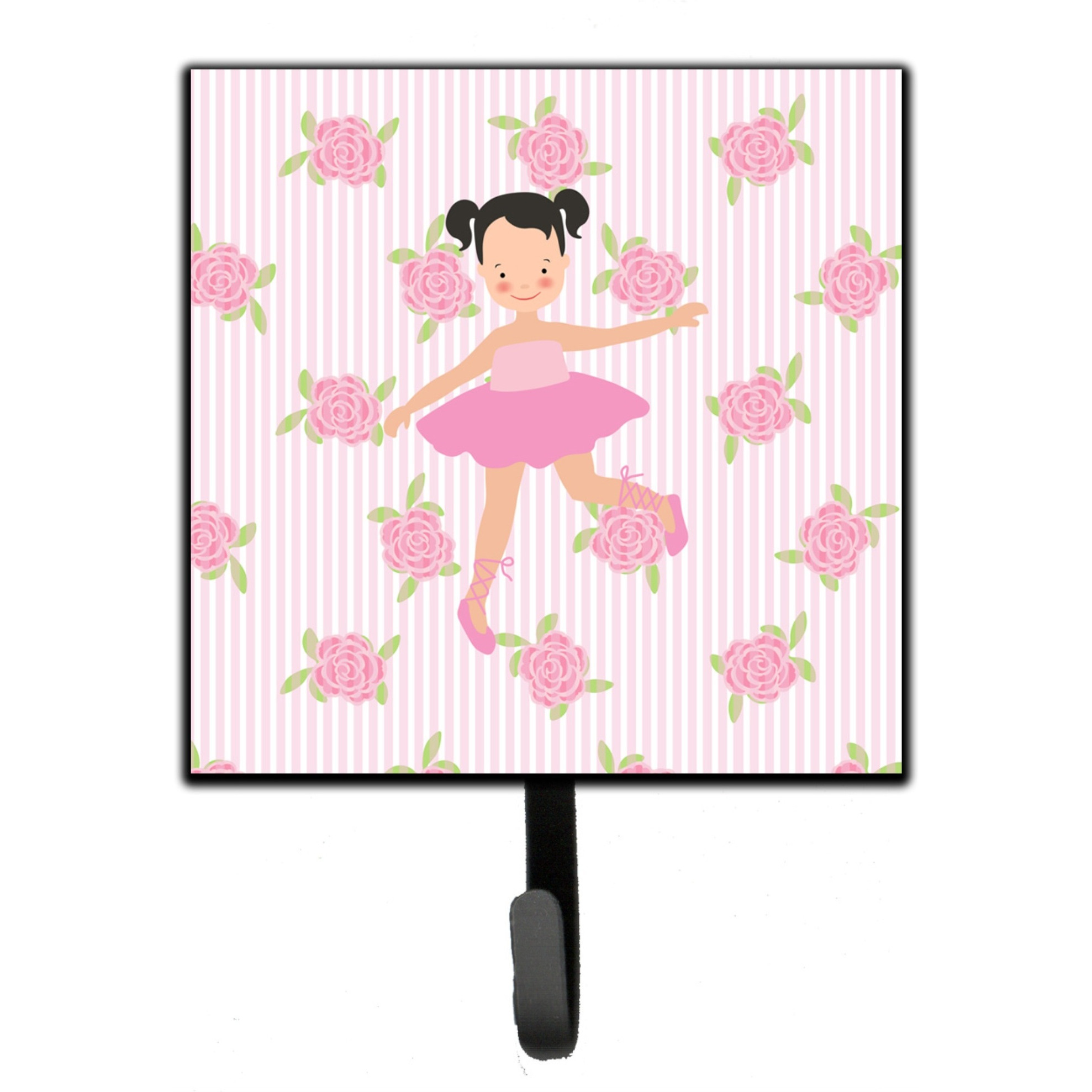 &quotCaroline's Treasures Ballerina Black Hair Ponytails Wall Hook, Small, Multicolor"