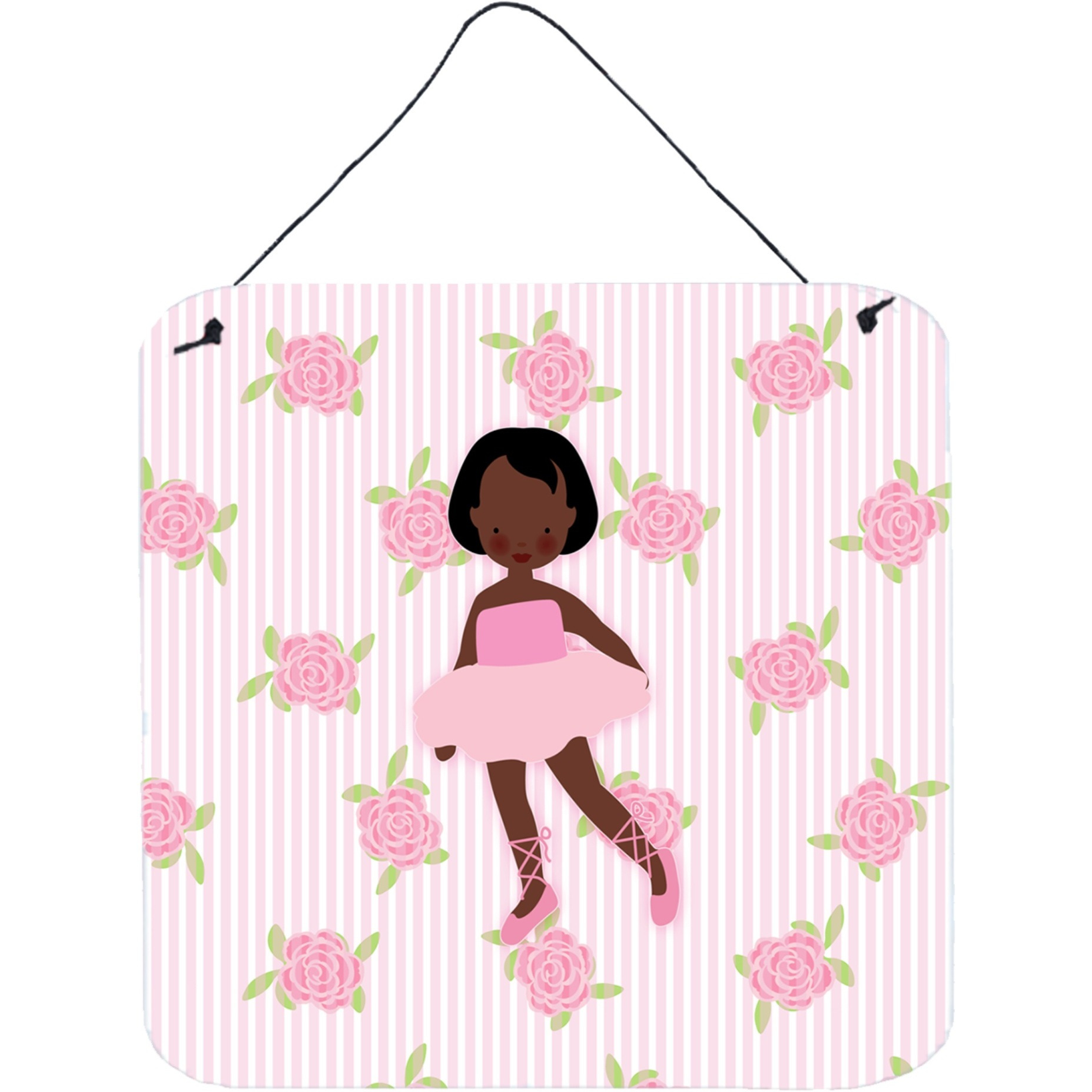 &quotCaroline's Treasures Ballerina African American Short Hair Metal Print, 6"" H x 6"" W, Multicolor"