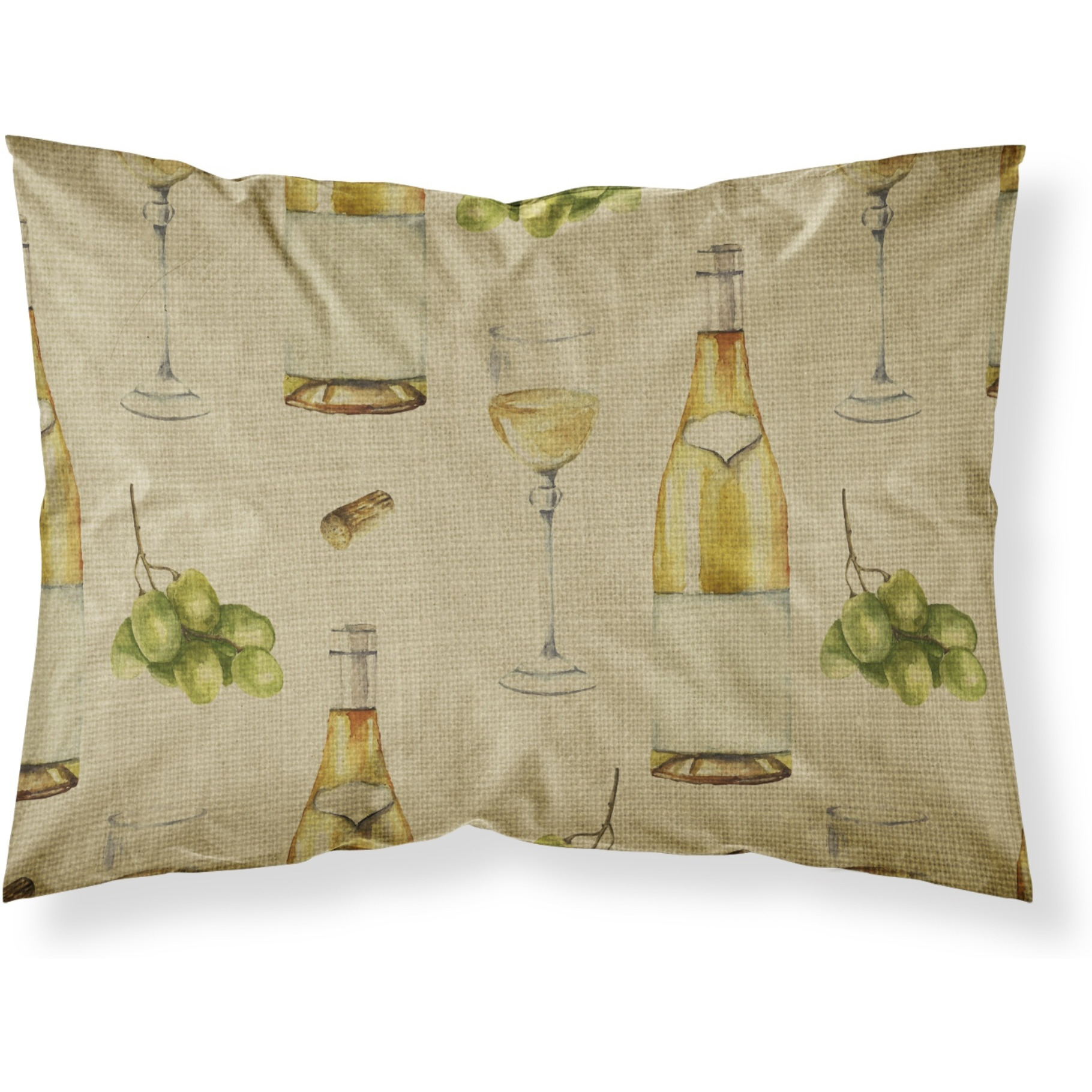 &quotCaroline's Treasures White Wine on Linen Printed, Polyester, 250 Thread count, Envelope closure Pillowcase, Standard, Multicolor"